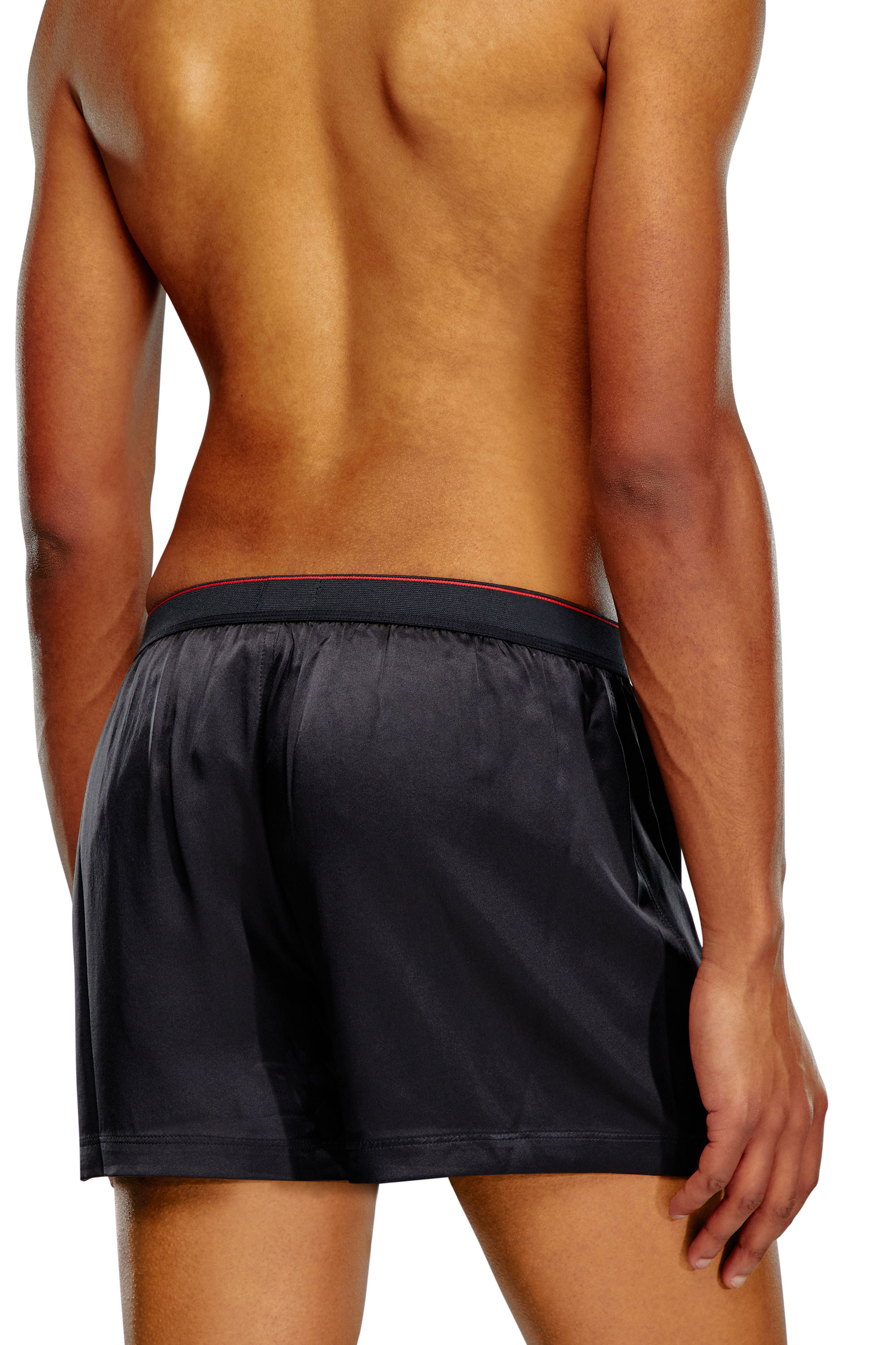 Diesel - UUBX-STARK-EL, Unisex's Silk boxers with logo waist in Black - 3