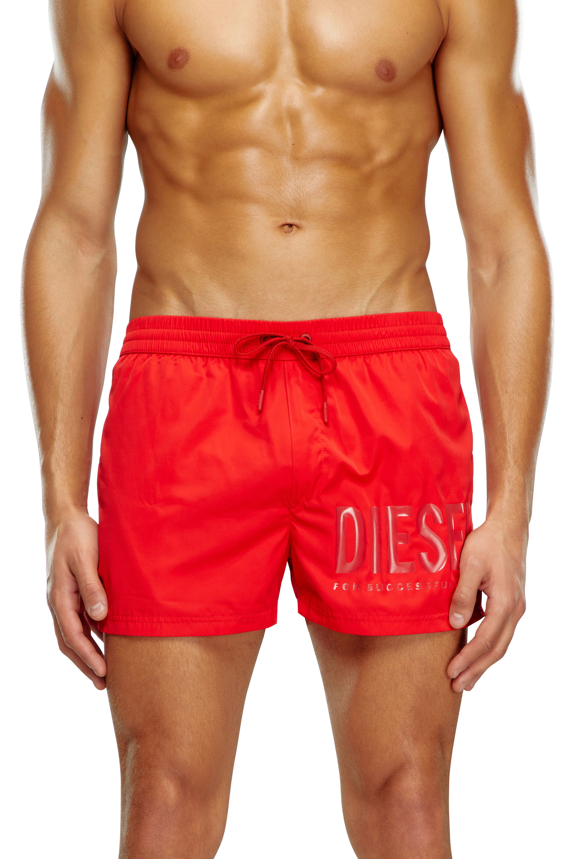 Diesel - BMBX-MARIO-34, Man's Swim shorts with tonal logo in Red - 2