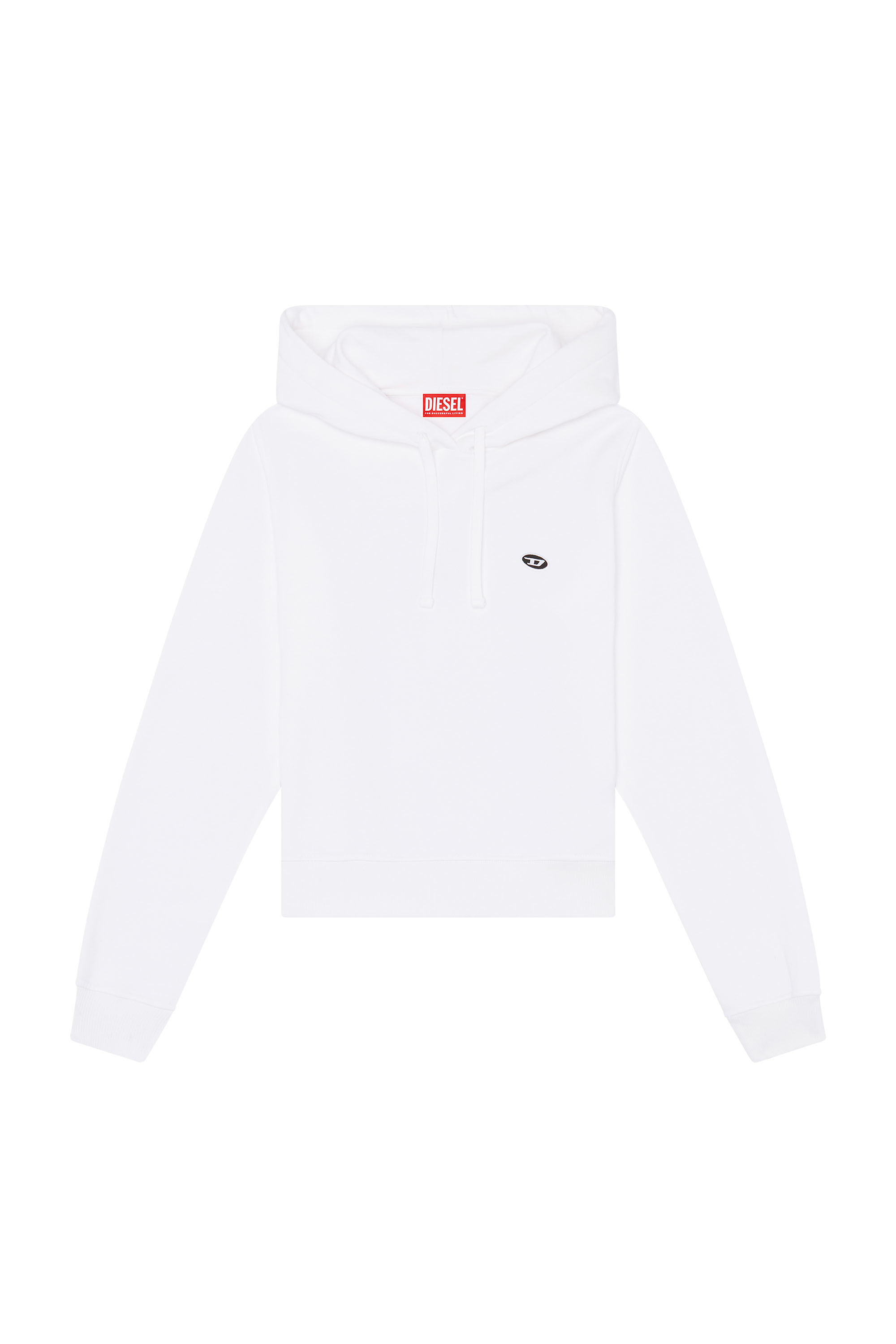 Diesel - F-REGGY-HOOD-DOVAL-PJ, Woman's Hoodie with logo patch in Off White - 3