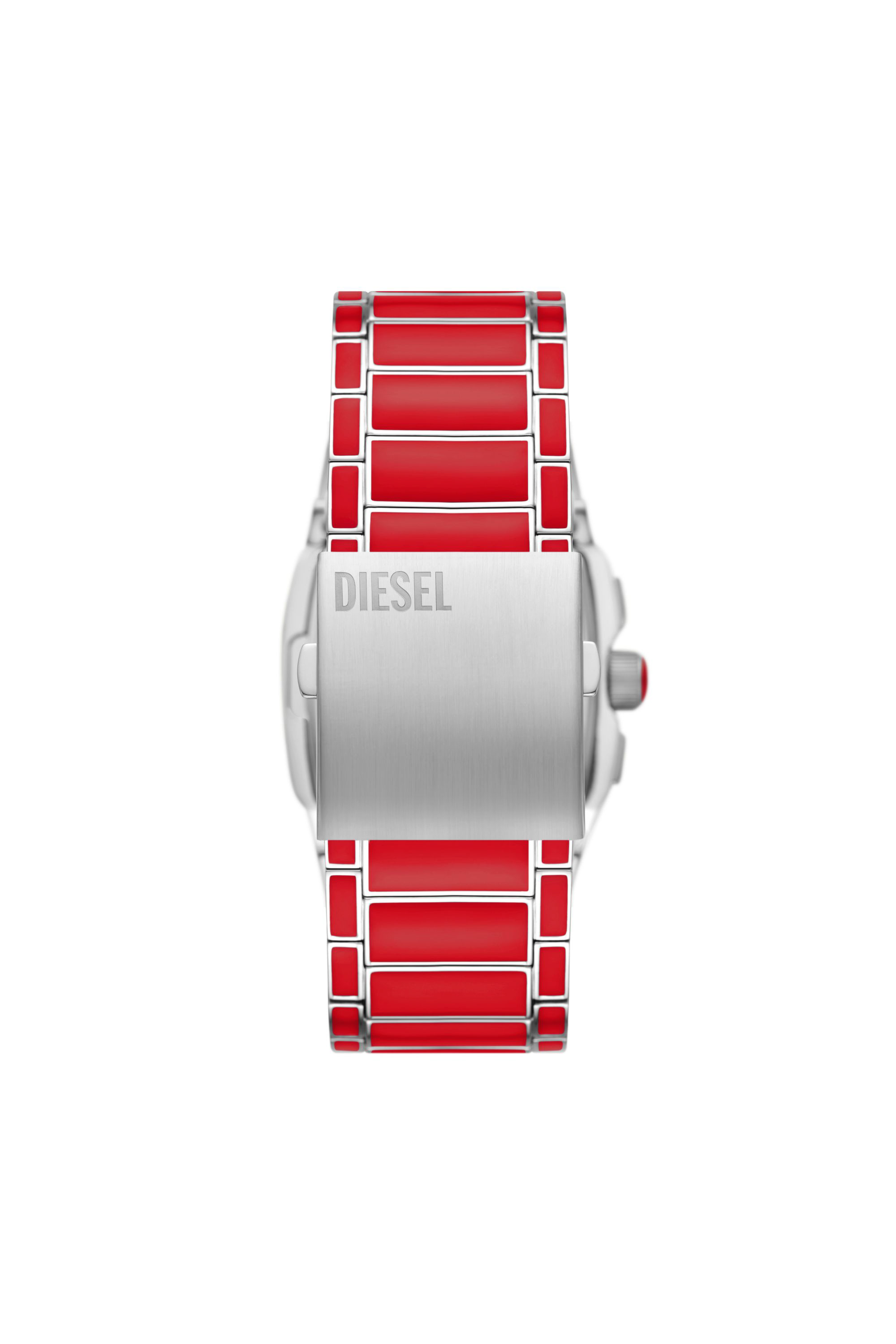 Diesel - DZ4637, Unisex's Cliffhanger red enamel and stainless steel watch in Red - 2