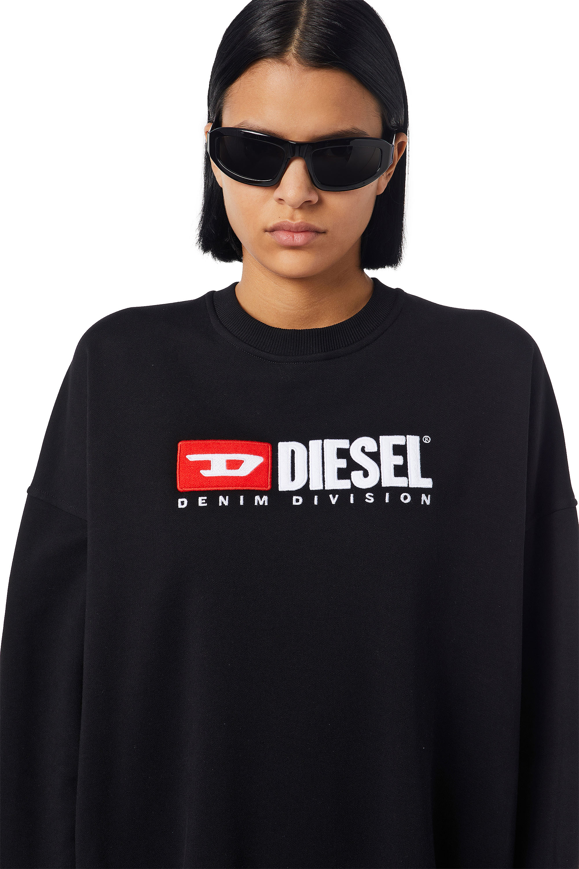 Diesel - D-ROBBIE-DIV, Woman's Sweatshirt dress with logo in Black - 4