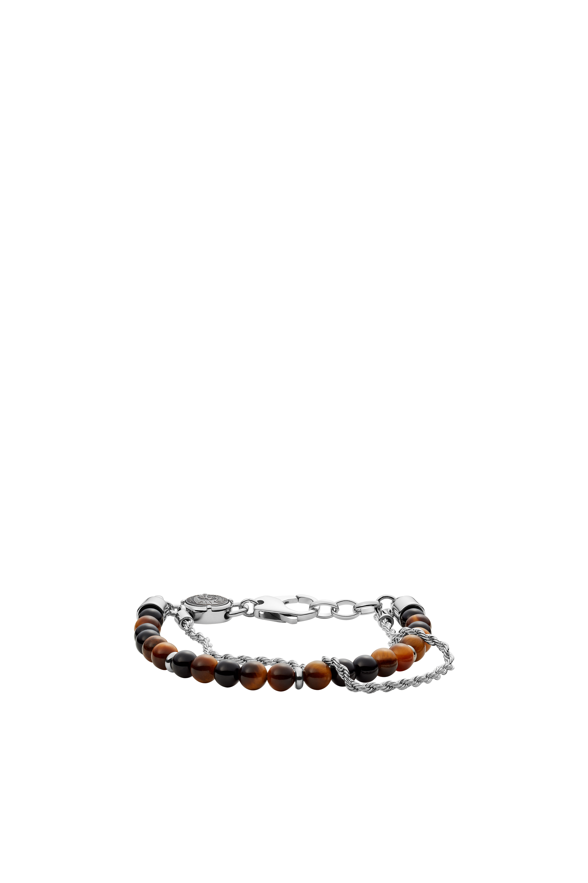 Diesel - DX1320, Man's Tiger's eye multi strand bracelet in Orange/Black - 1