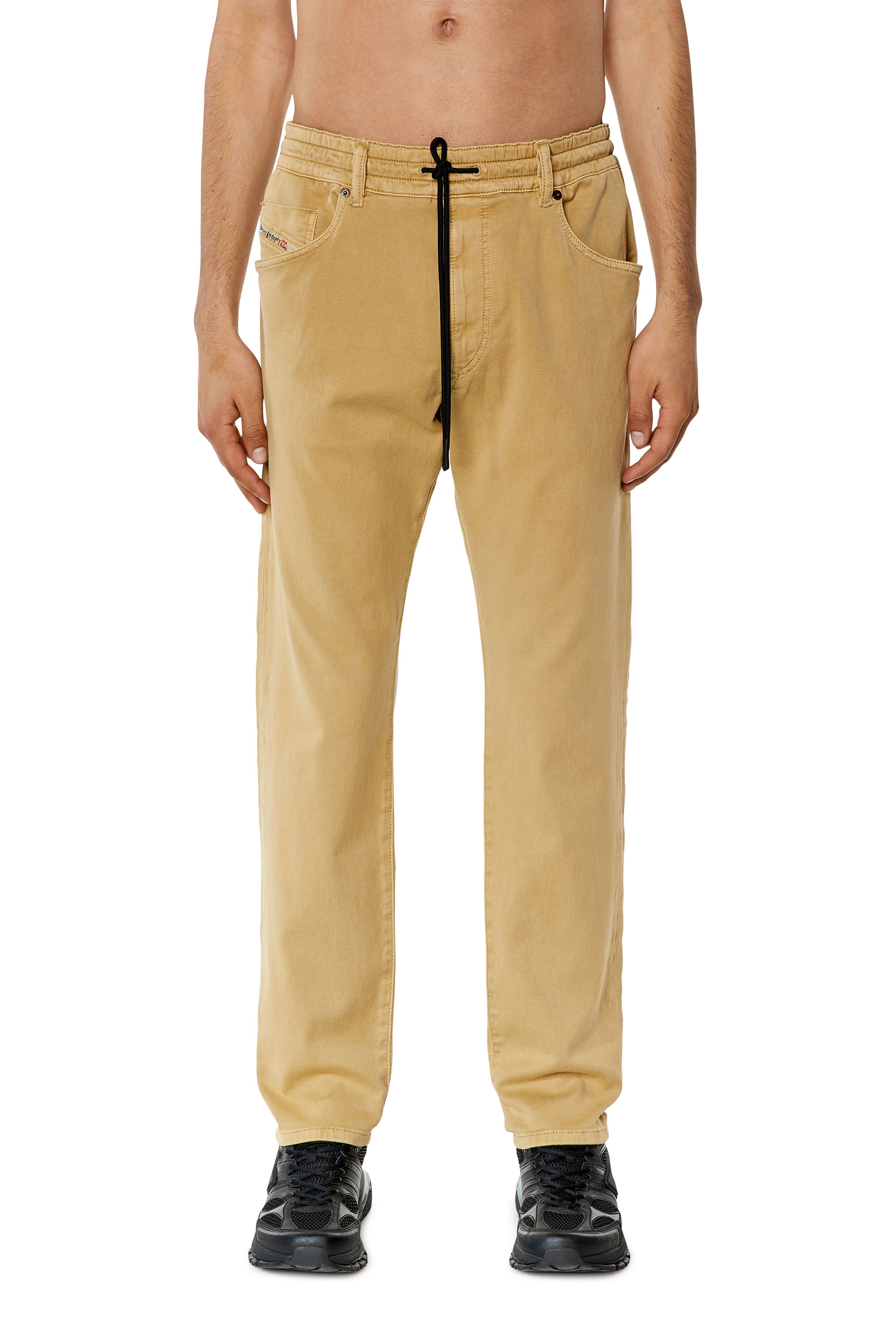 Diesel - Tapered 2030 D-Krooley Joggjeans® 068DY, Man's Tapered 2030 D-Krooley Joggjeans® in Light Brown - 1
