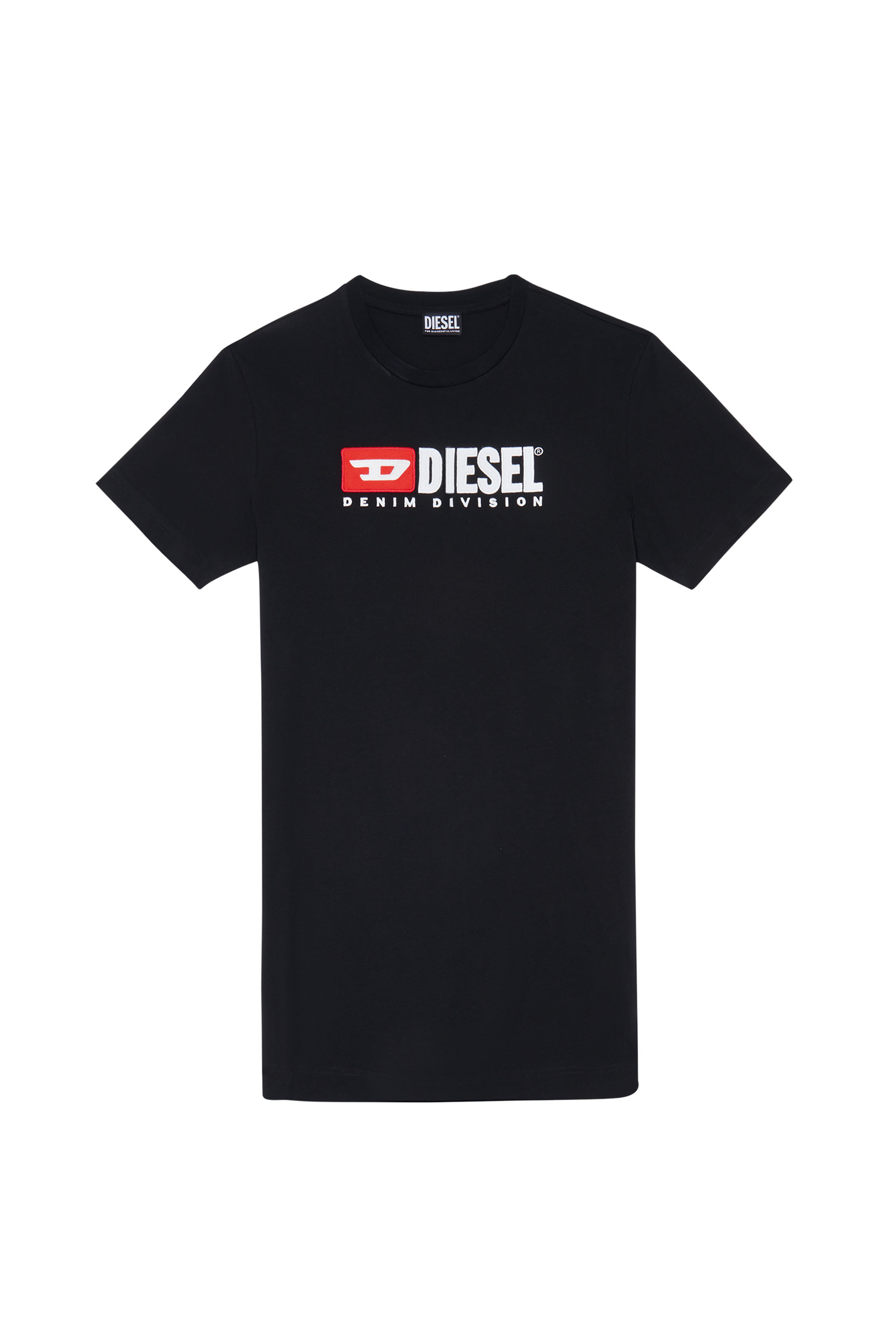 Diesel - D-EGOR-DIV, Woman's T-shirt dress with logo in Black - 2