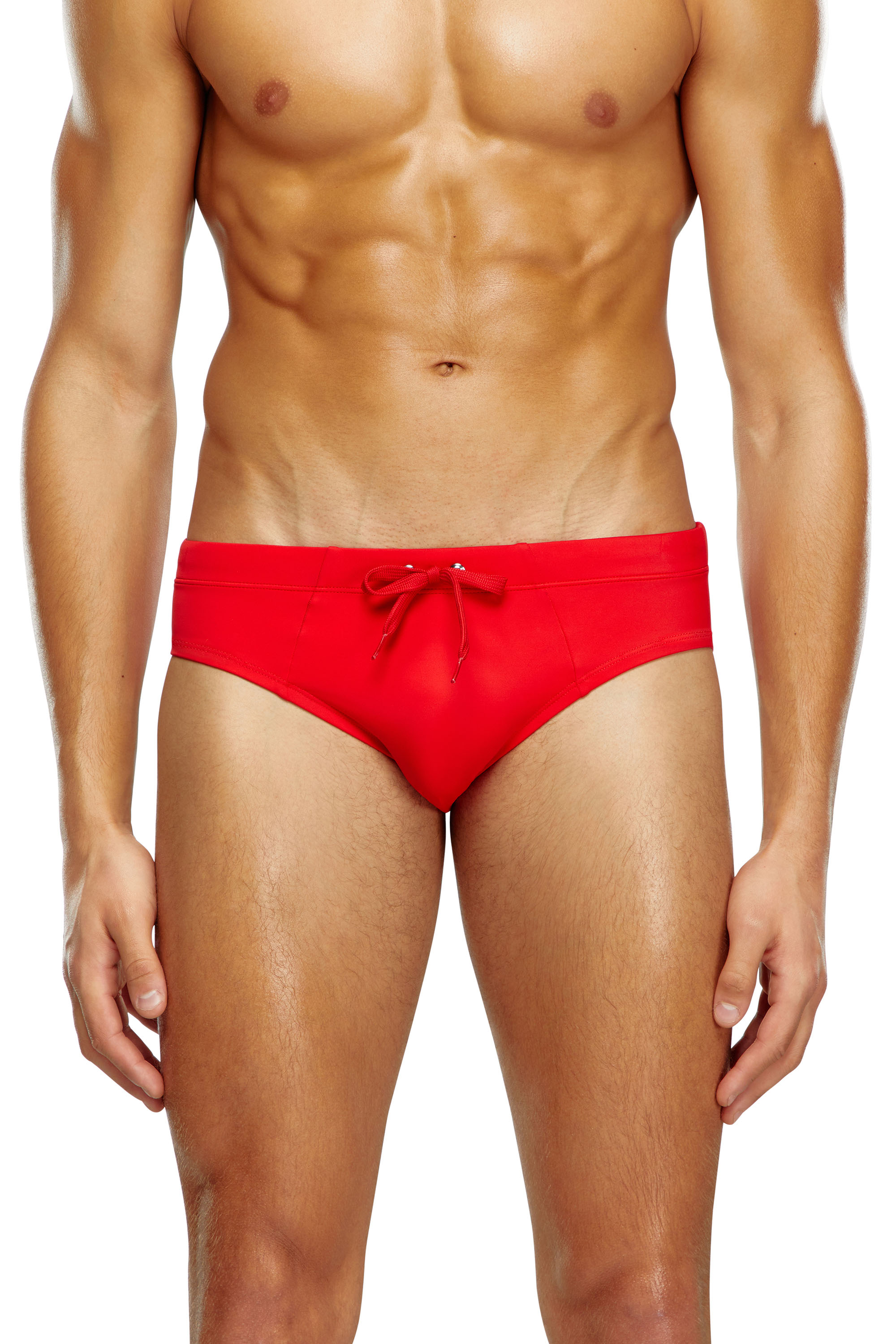 Diesel - BMBR-ALFIE, Man's Swim briefs with back logo print in Red - 2