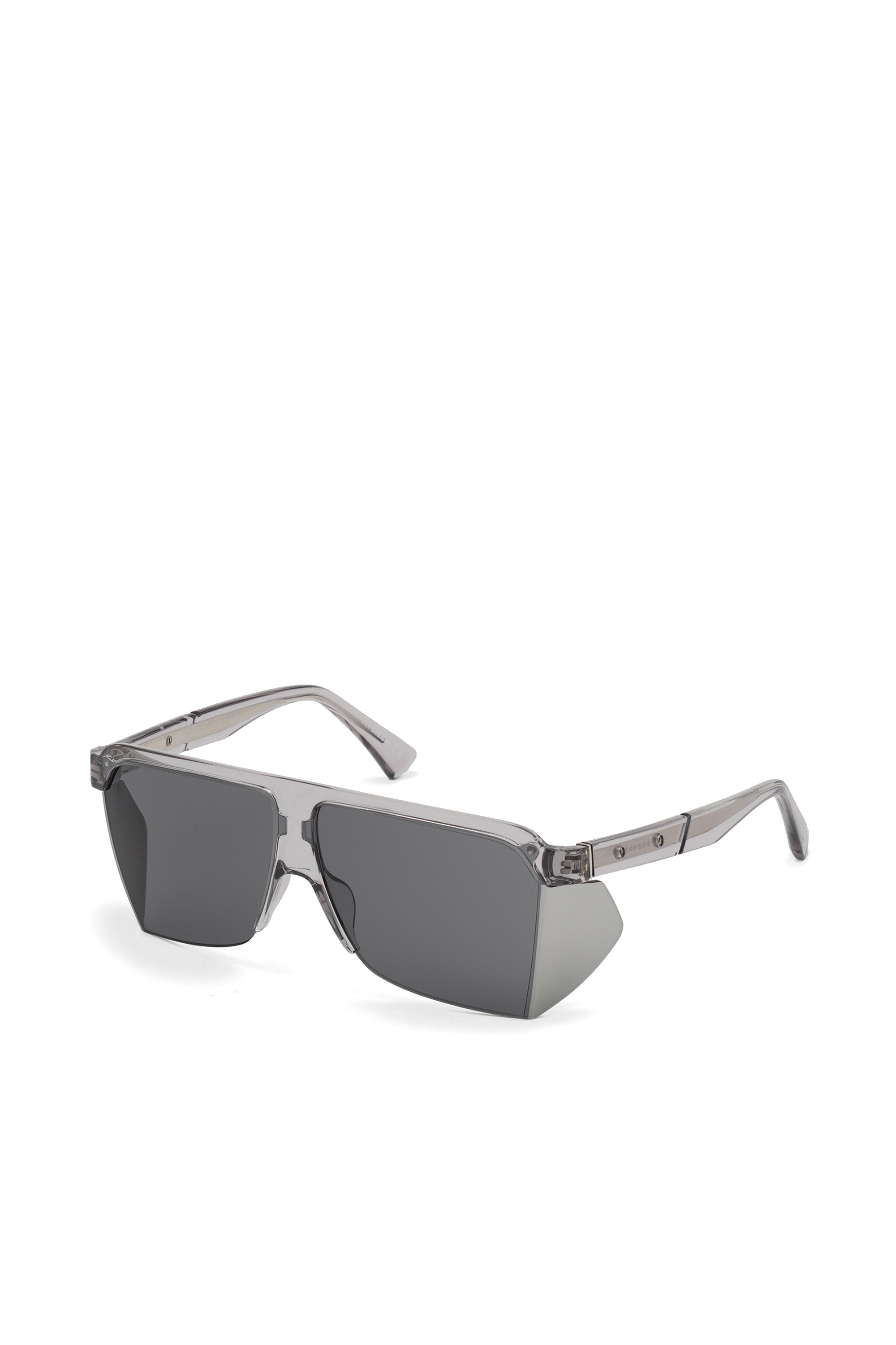 Diesel - DL0319, Man's Wraparound glasess in acetate and metal in Grey - 3