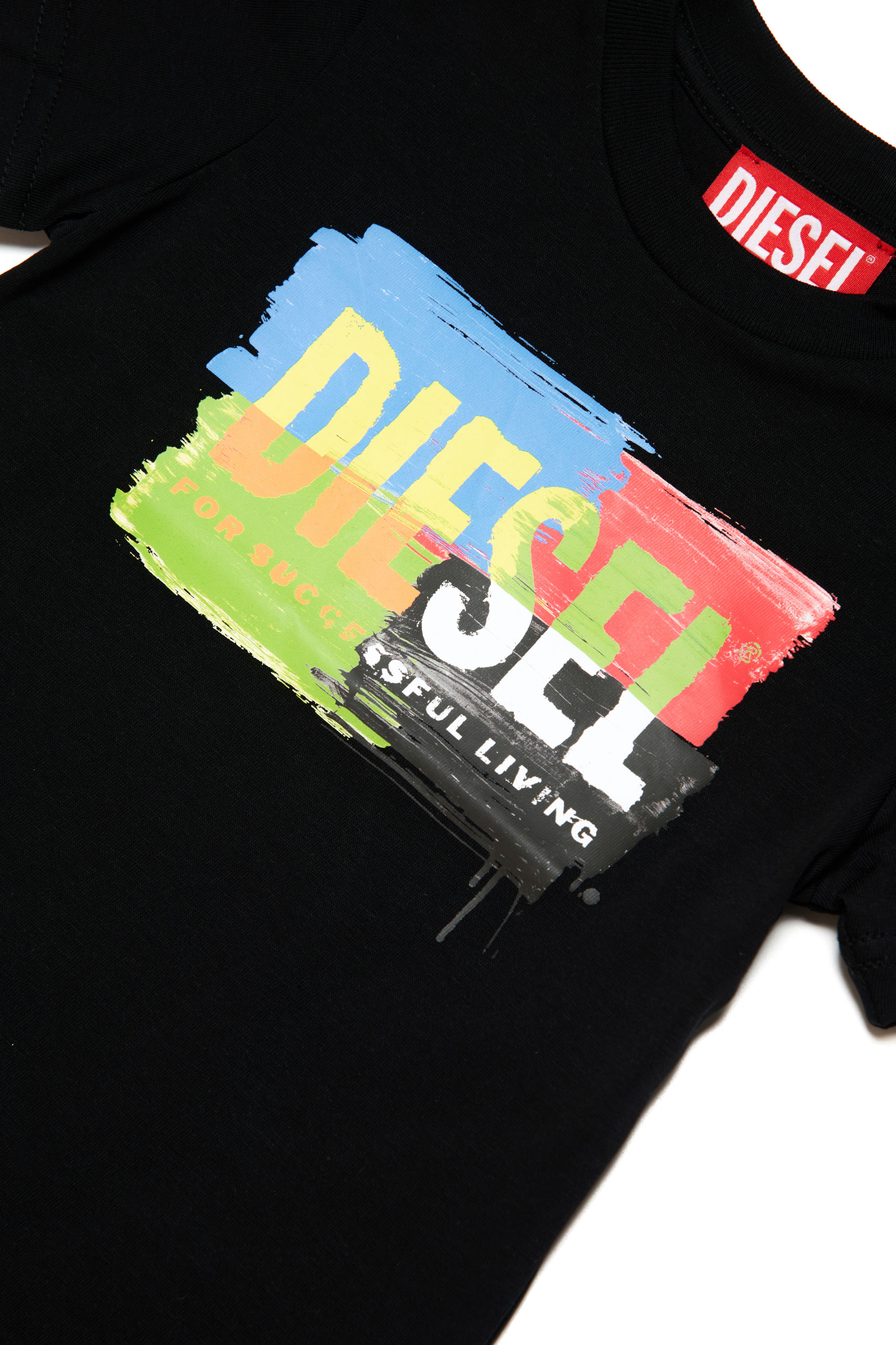 Diesel - TKANDB, Unisex's T-shirt with painted-effect logo in Black - 3