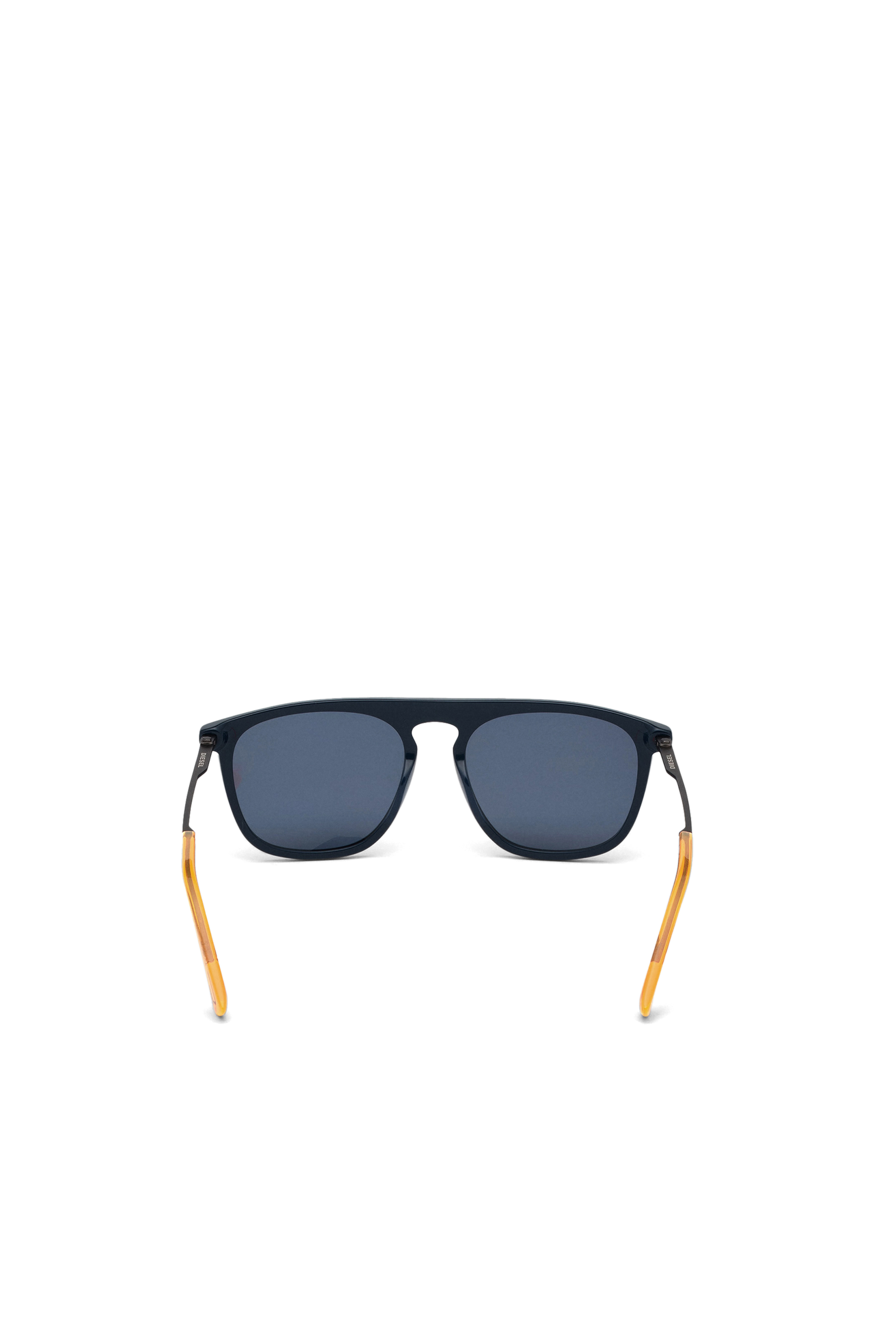 Diesel - DL0297, Man's Squared glasses in acetate and metal in Blue/Yellow - 4