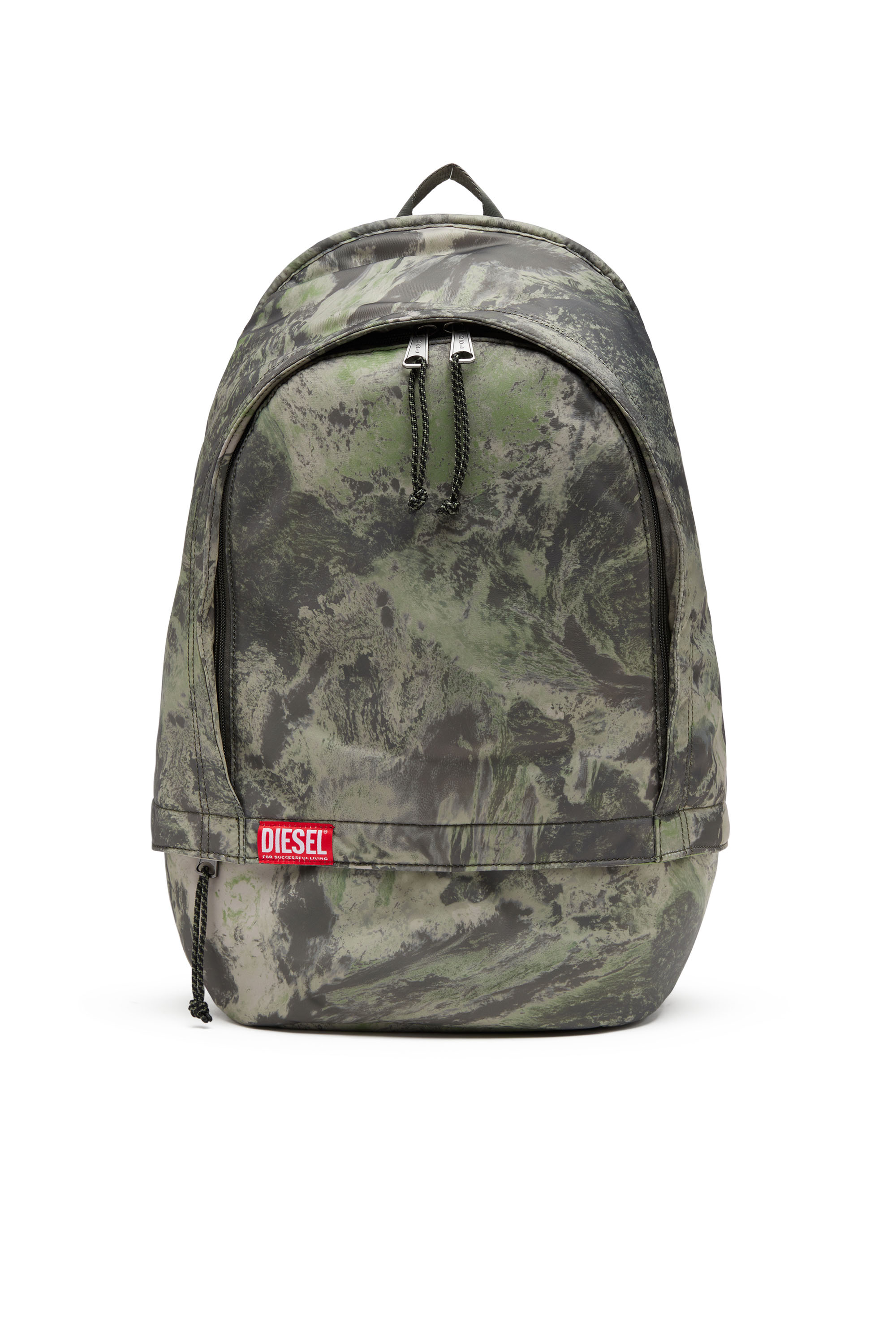 Diesel - RAVE BACKPACK X, Man's Rave Backpack X - Backpack in recycled earth-print fabric in Grey/Blue - 1