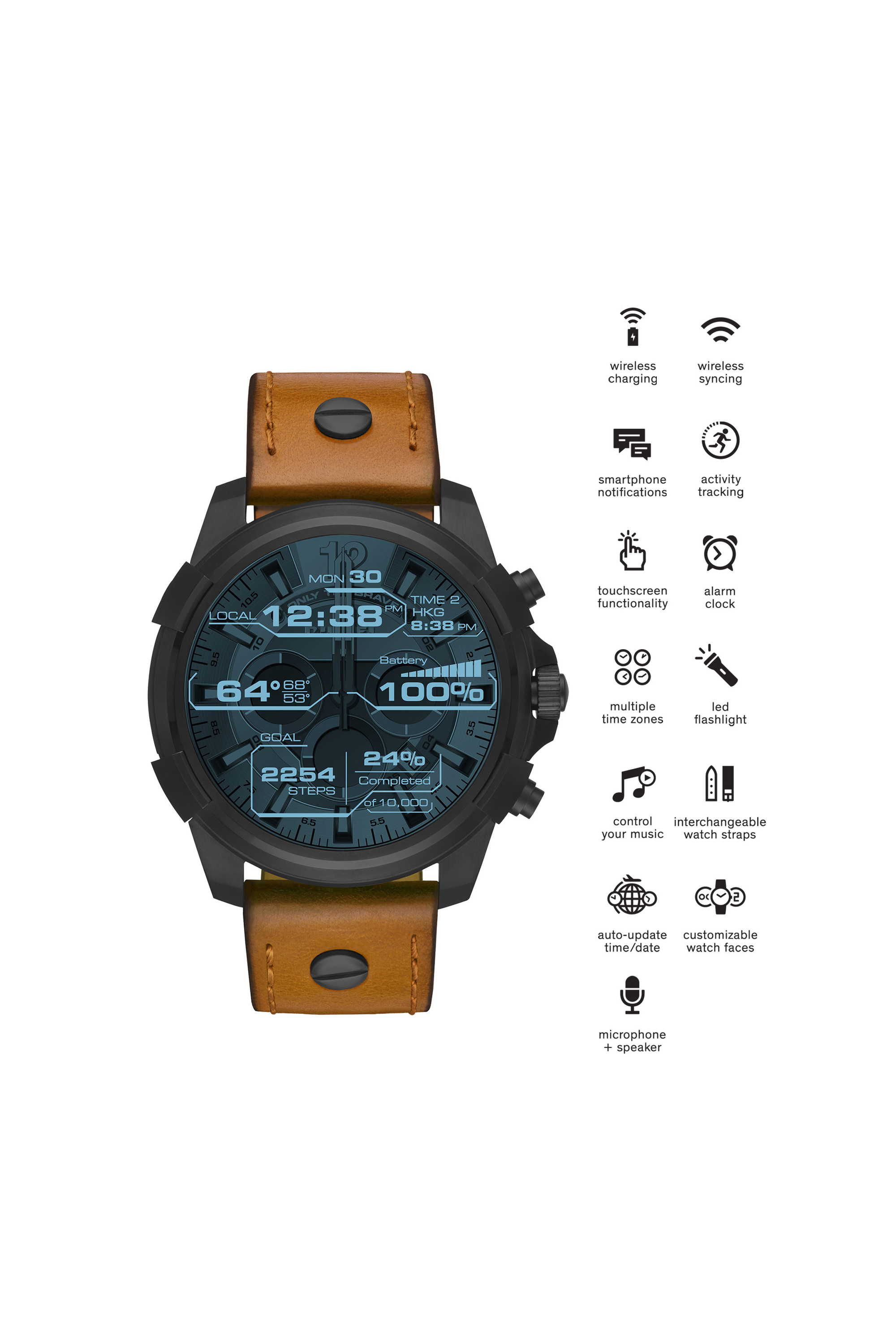 Diesel - DT2002, Man's Brown smartwatch with touchscreen , 48 mm in Brown - 1