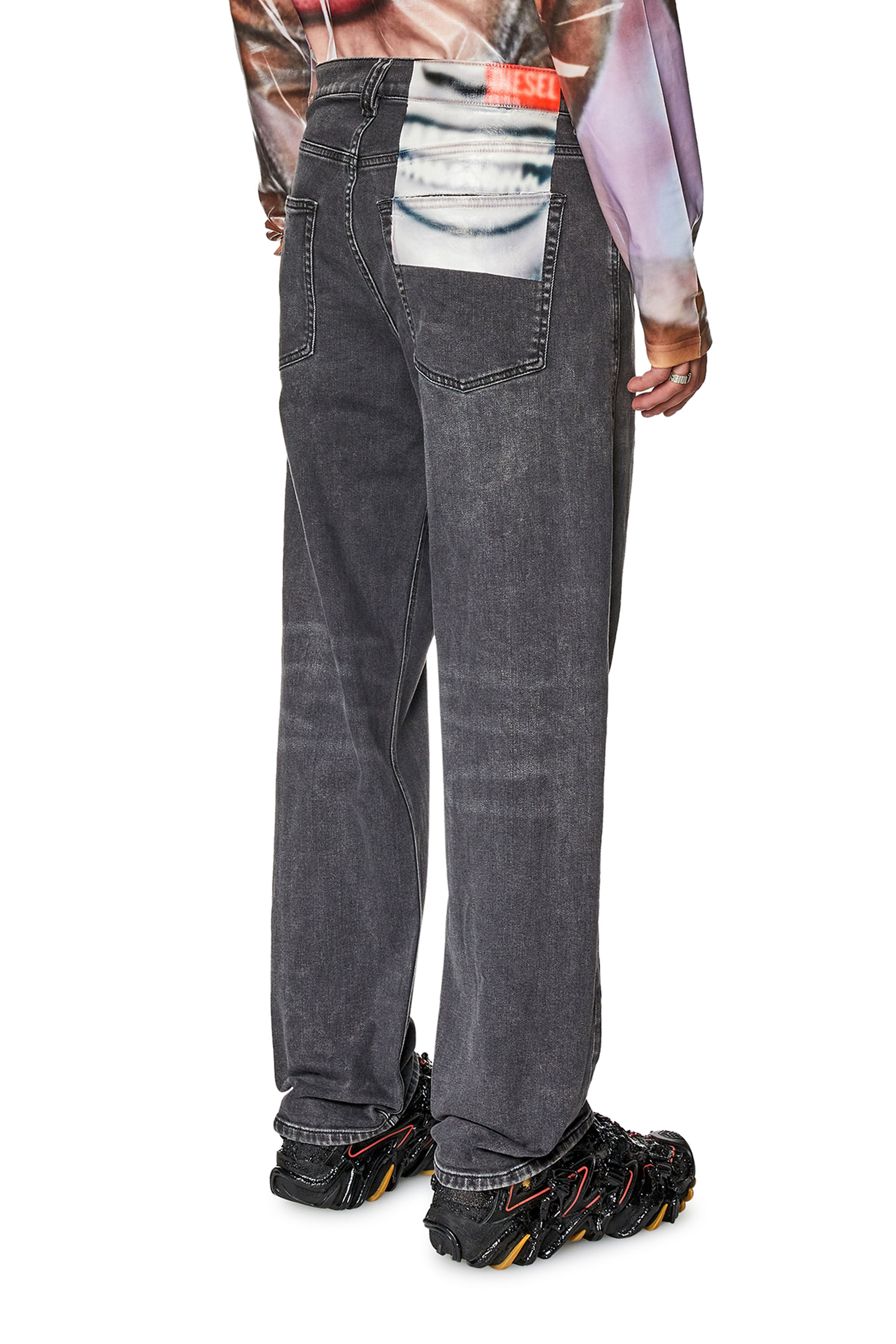 Diesel - Straight Jeans 2010 D-Macs 09I13, Man's Straight Jeans - 2010 D-Macs in Black/Dark grey - 1
