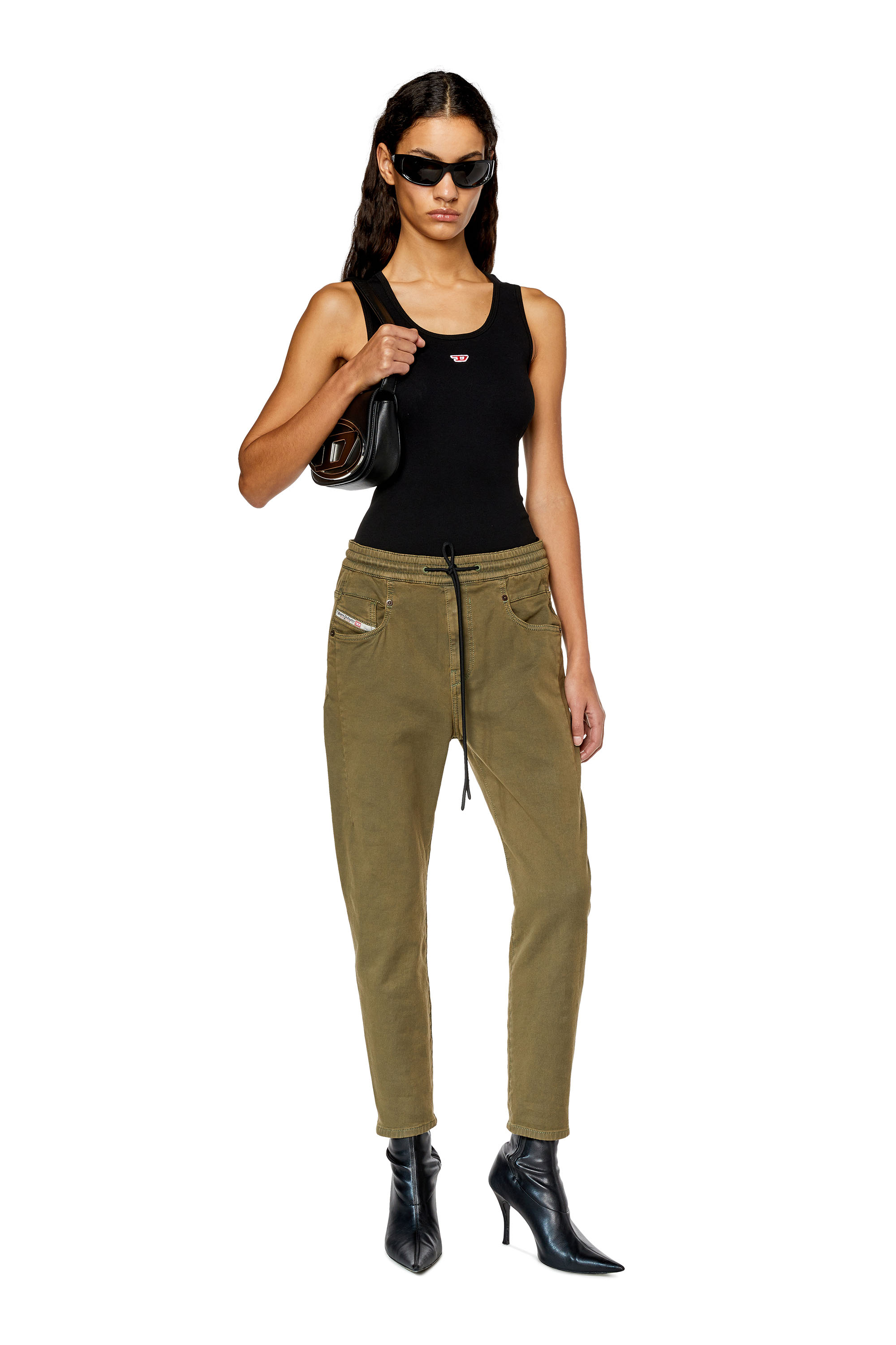 Diesel - Boyfriend 2041 D-Fayza Joggjeans® 068DY, Woman's Boyfriend 2041 D-Fayza Joggjeans® in Military Green - 2