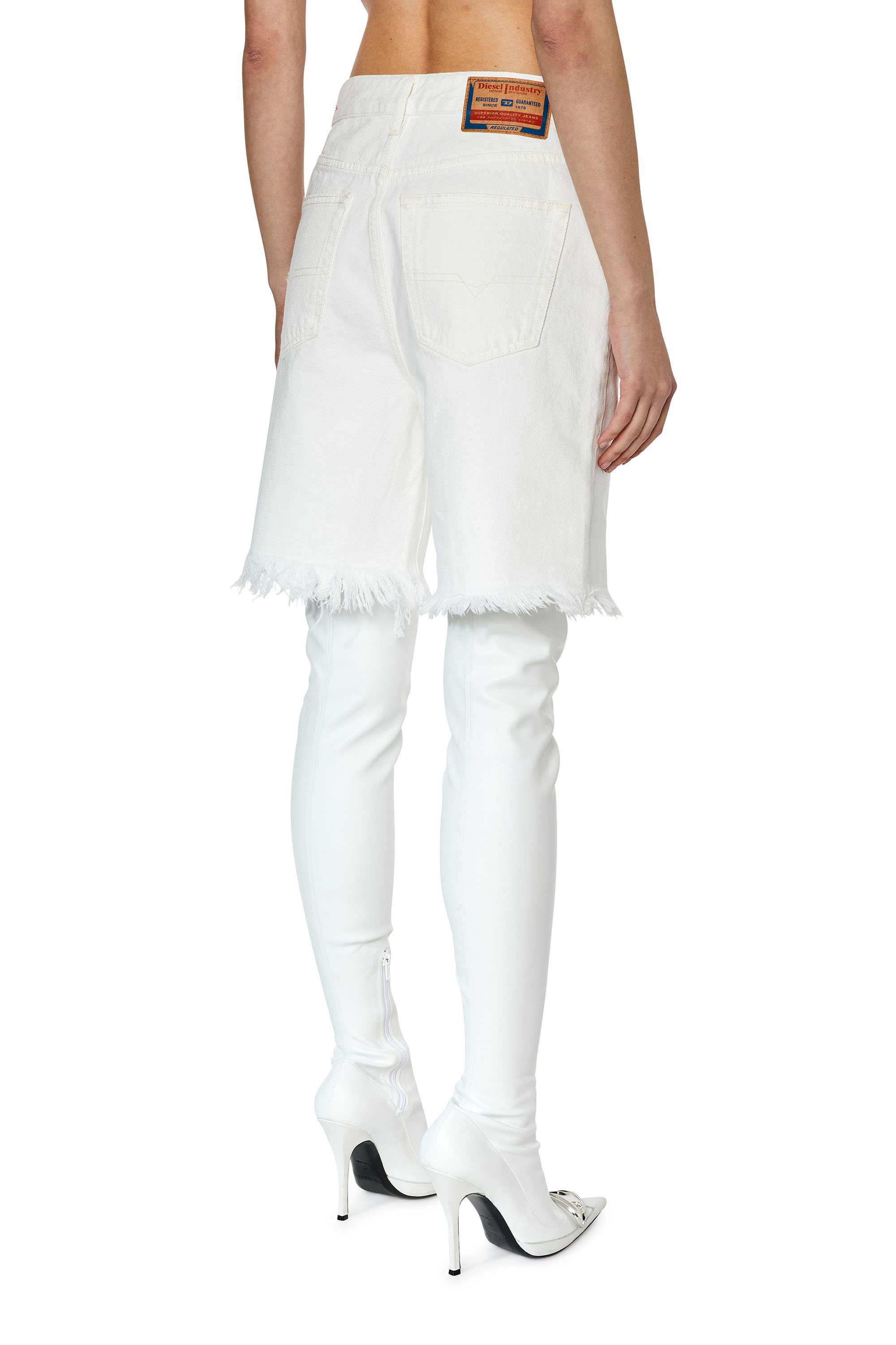 Diesel - DE-AMY, Woman's Denim shorts in White - 4