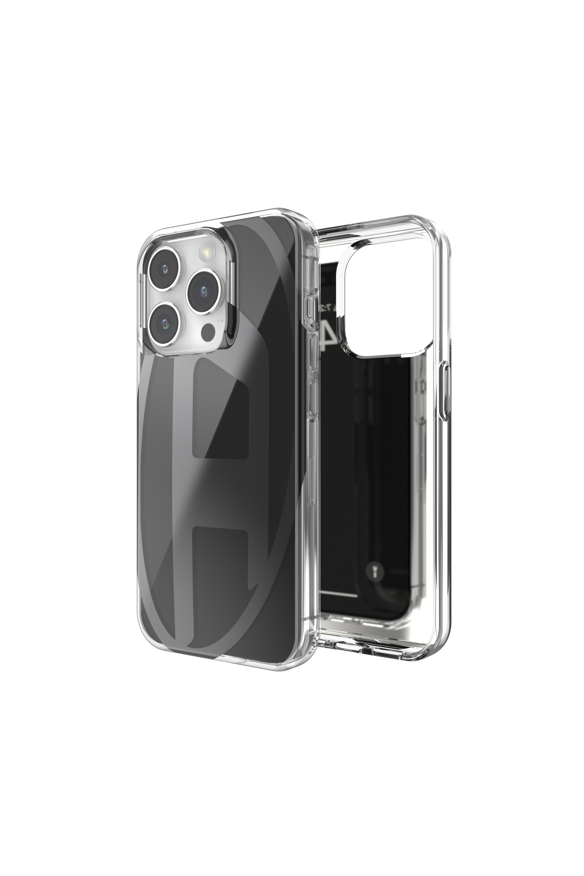 Diesel - 60040 AOP CASE, Unisex's Oval D Casefor iP 15 Pro in Black - 1