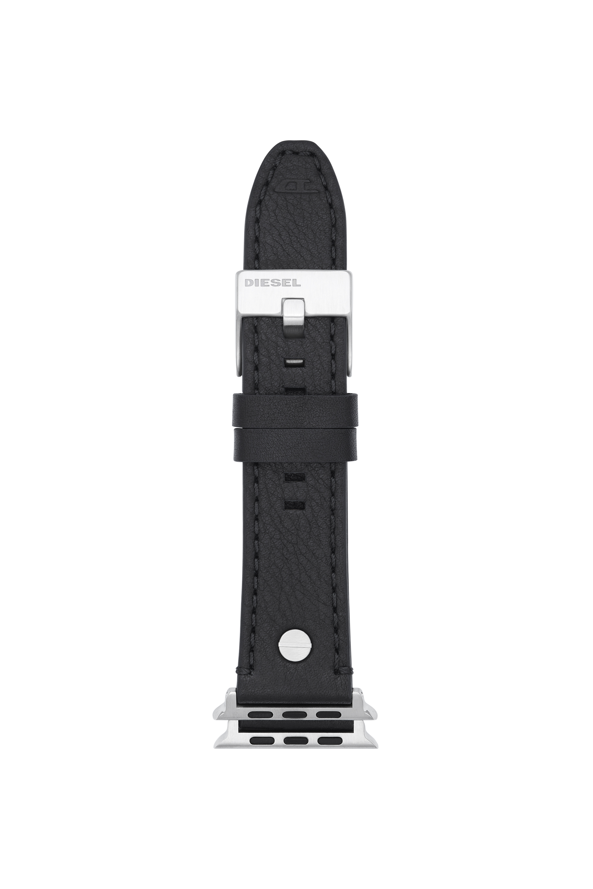 Diesel - DSS001, Unisex's Leather Band for Apple Watch®, 42mm, 44mm, 45mm in Black - 1