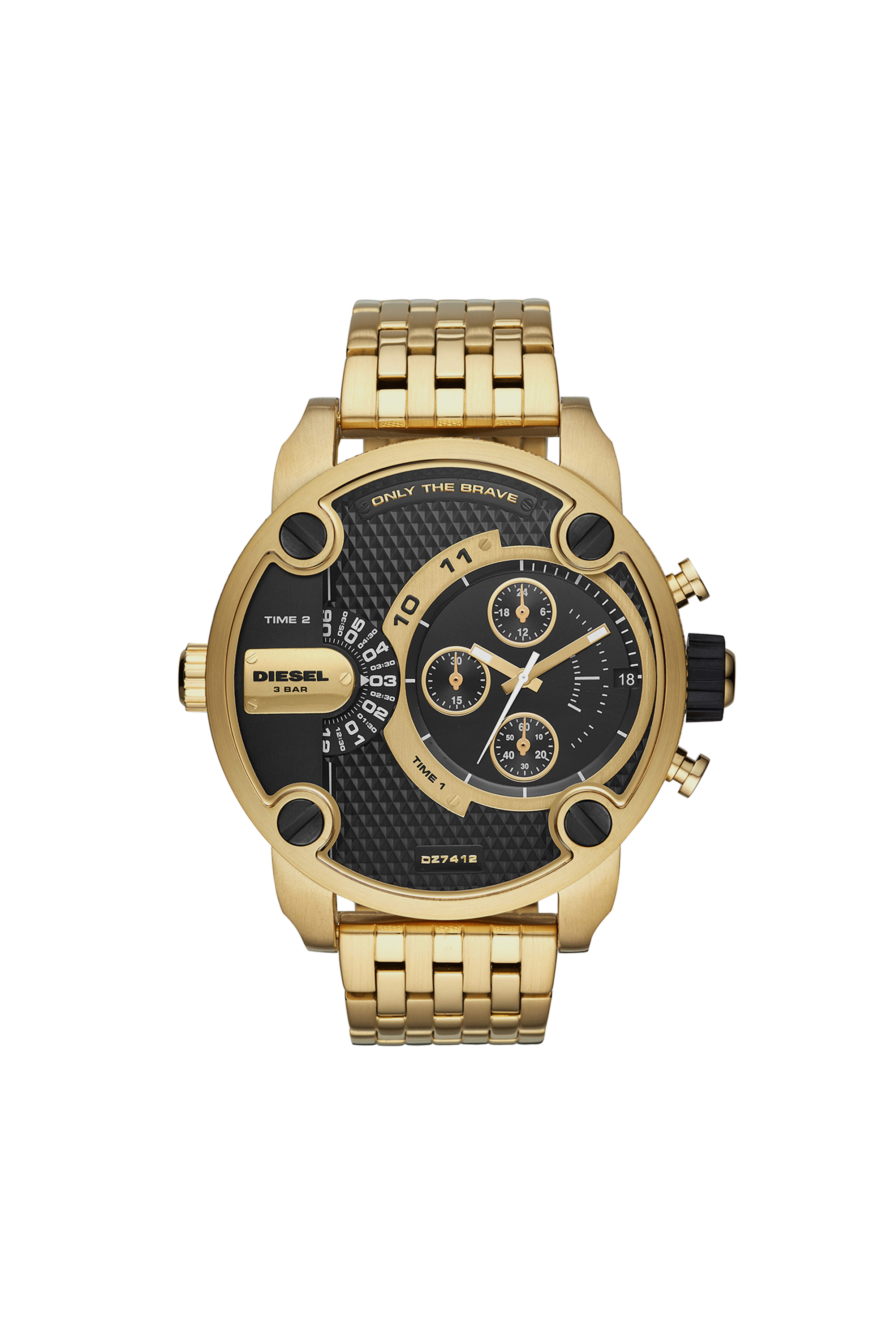 Diesel - DZ7412, Man's Little Daddy gold-tone watch with black dial, 52 mm in Gold - 1