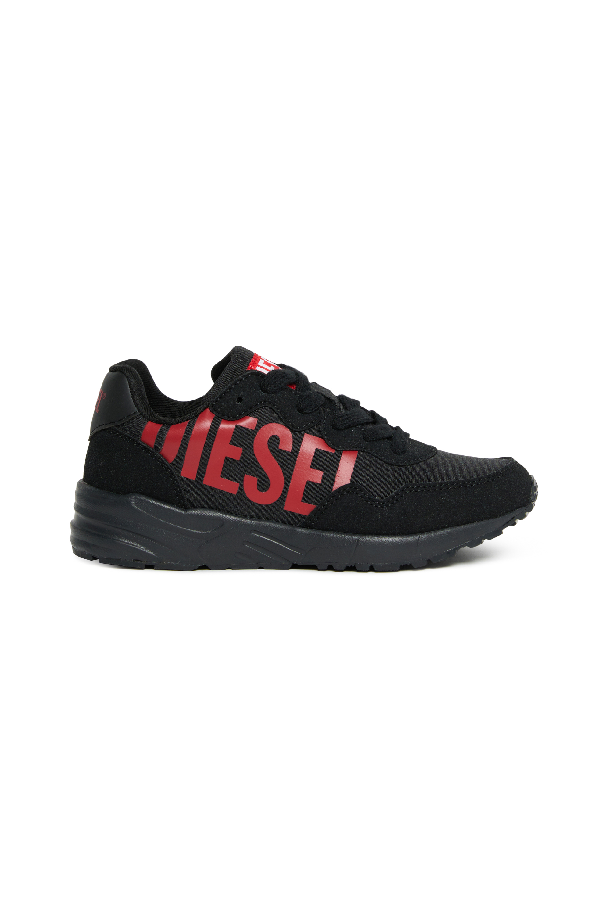 Diesel - S-STAR LIGHT LC, Unisex's Nylon sneakers with shiny Diesel print in Black/Red - 1