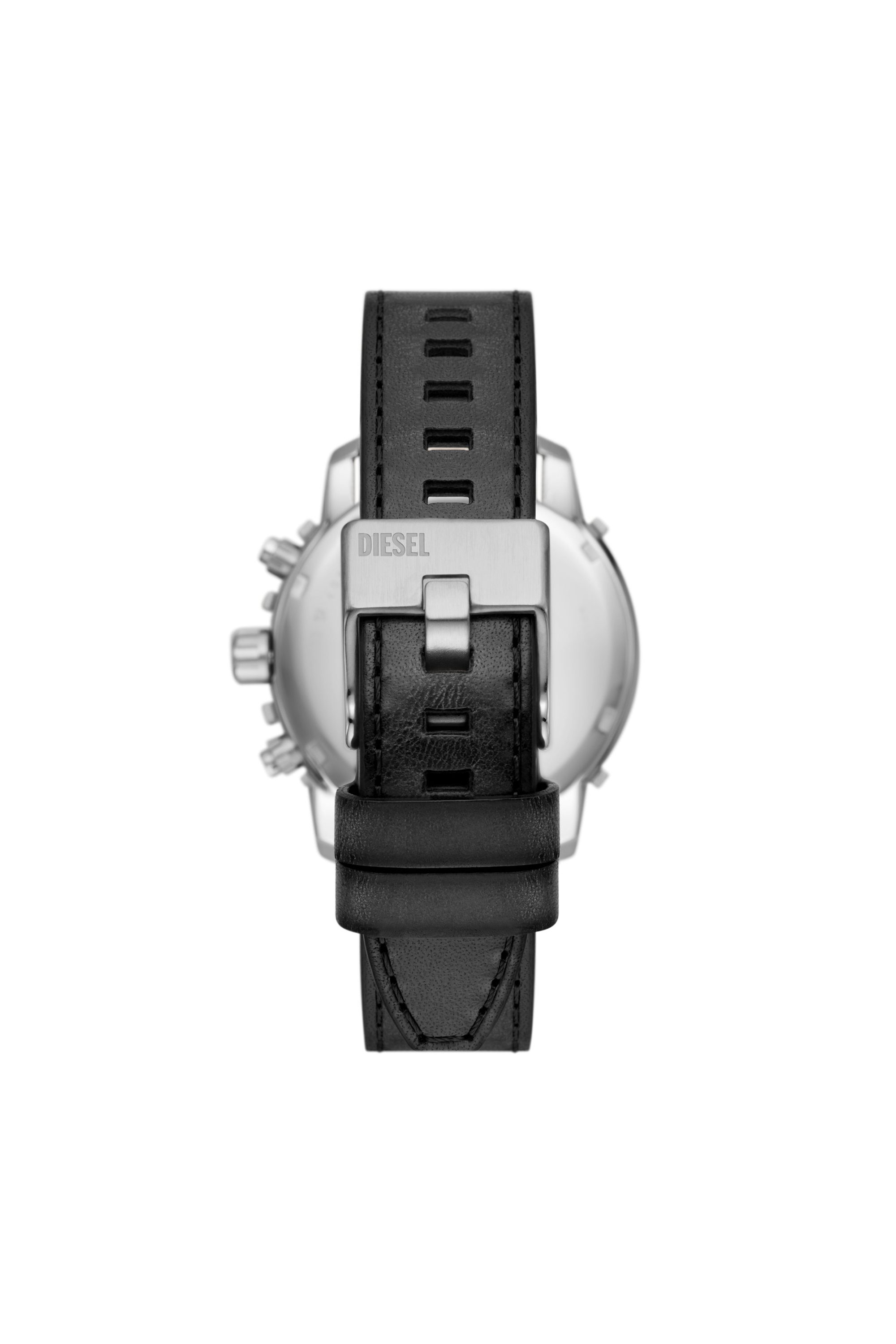 Diesel - DZ4603, Unisex's Griffed Chronograph Black Leather Watch in Black - 2