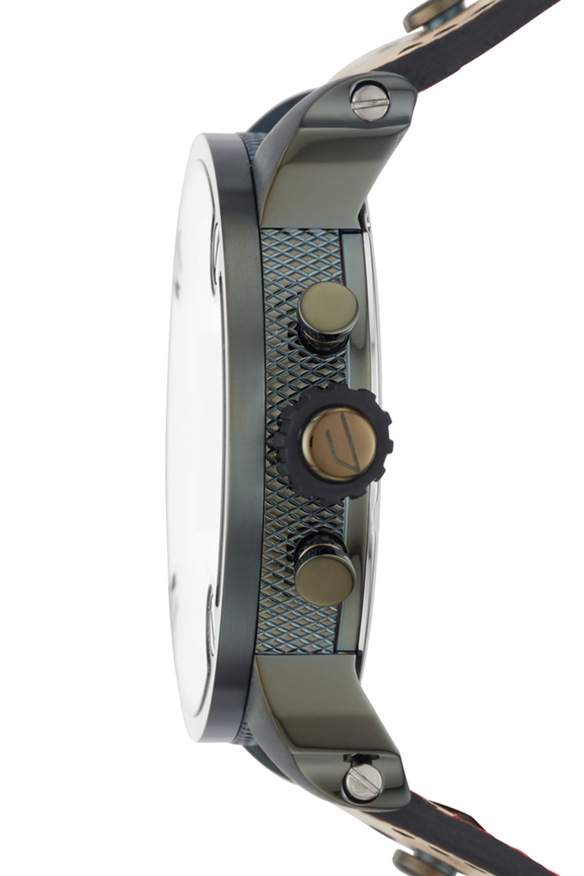 Diesel - DZ7409, Man's Little Daddy camo watch with olive case, 52 mm in Light Brown - 2