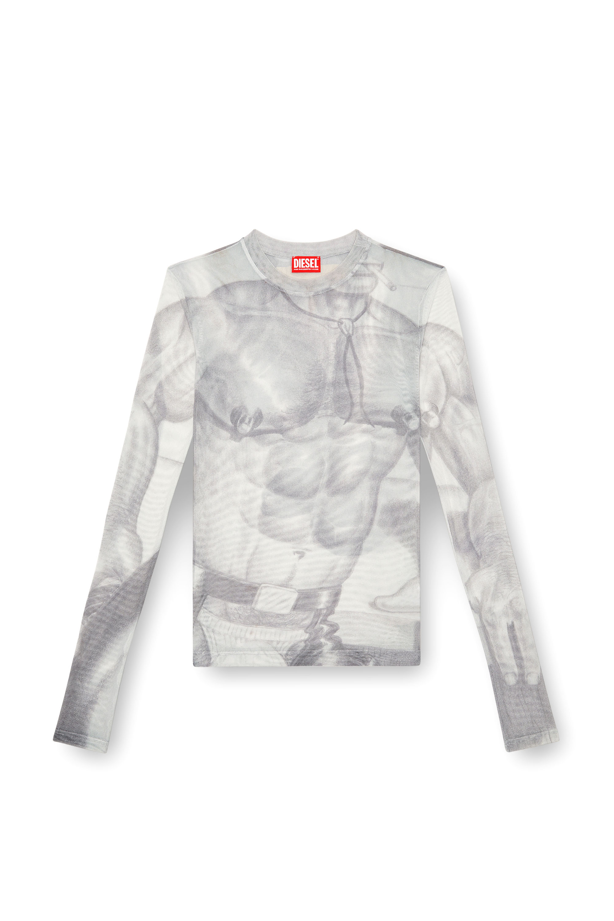 Diesel - PR-T-SIELAR-HUN, Unisex's Mesh top with all-over print in White - 3