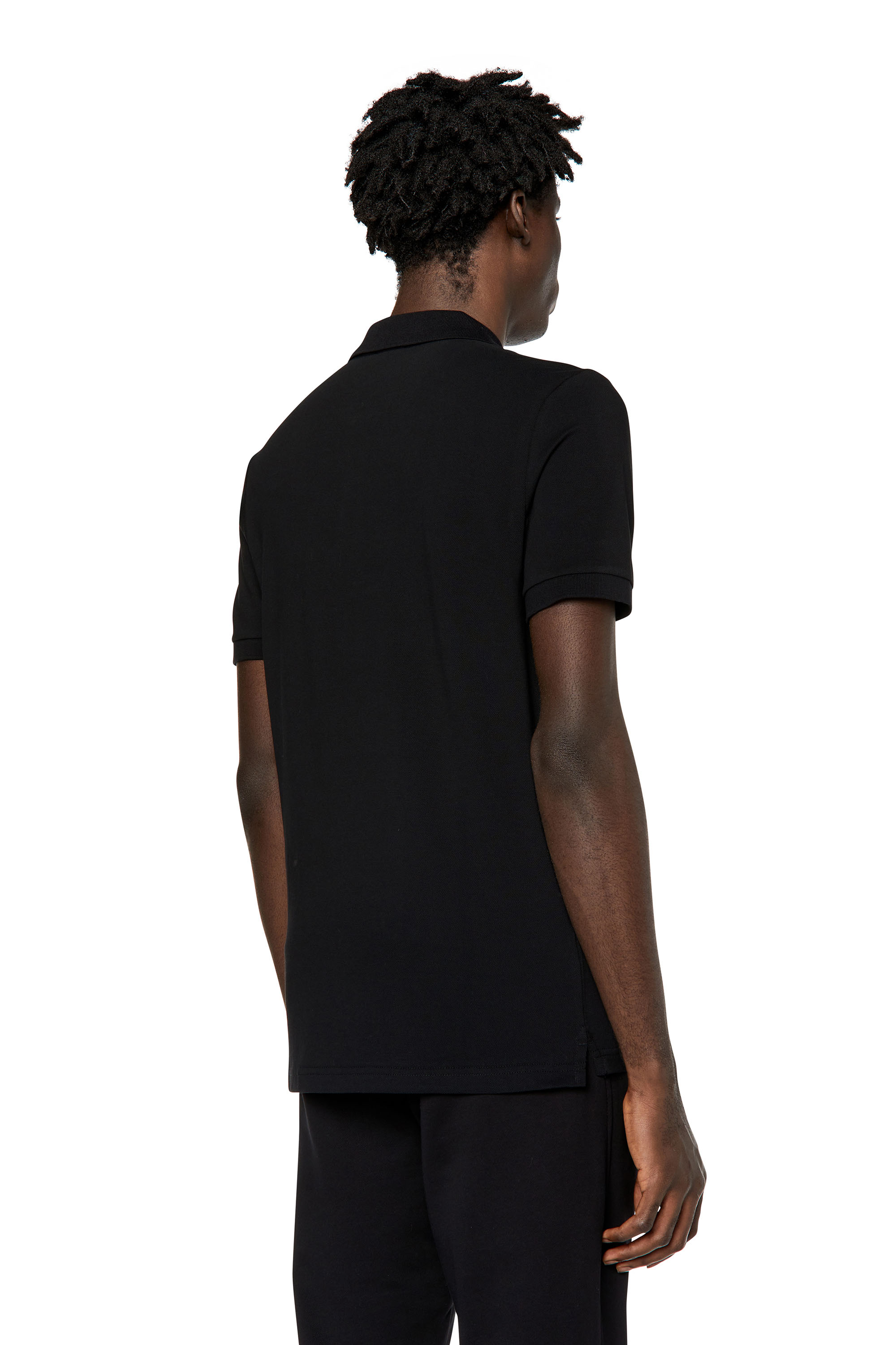 Diesel - T-SMITH-DIV, Man's Polo shirt with high-density logo print in Black - 4