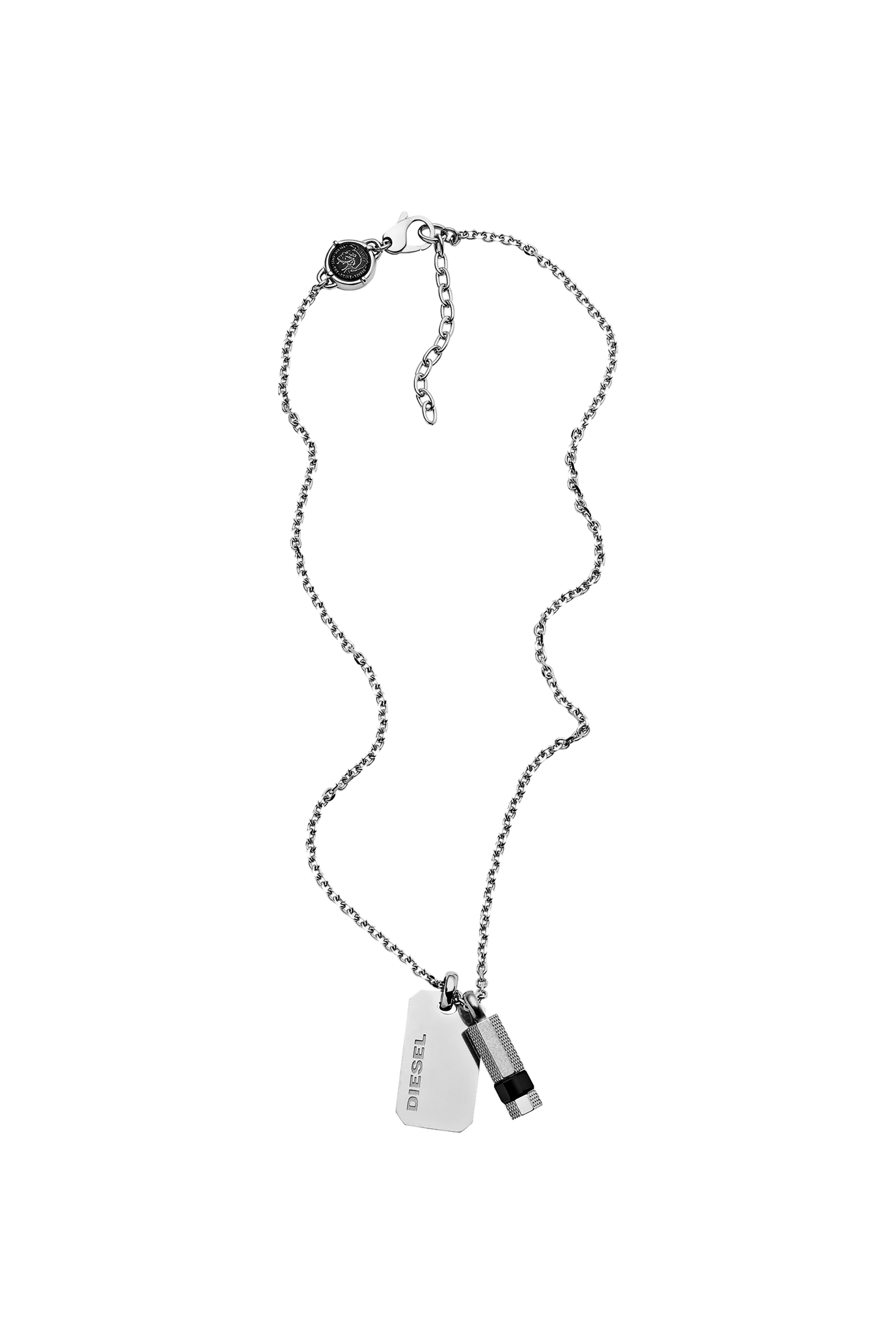 Diesel - DX1156, Man's Double dog tag stainless steel pendant in Silver - 2