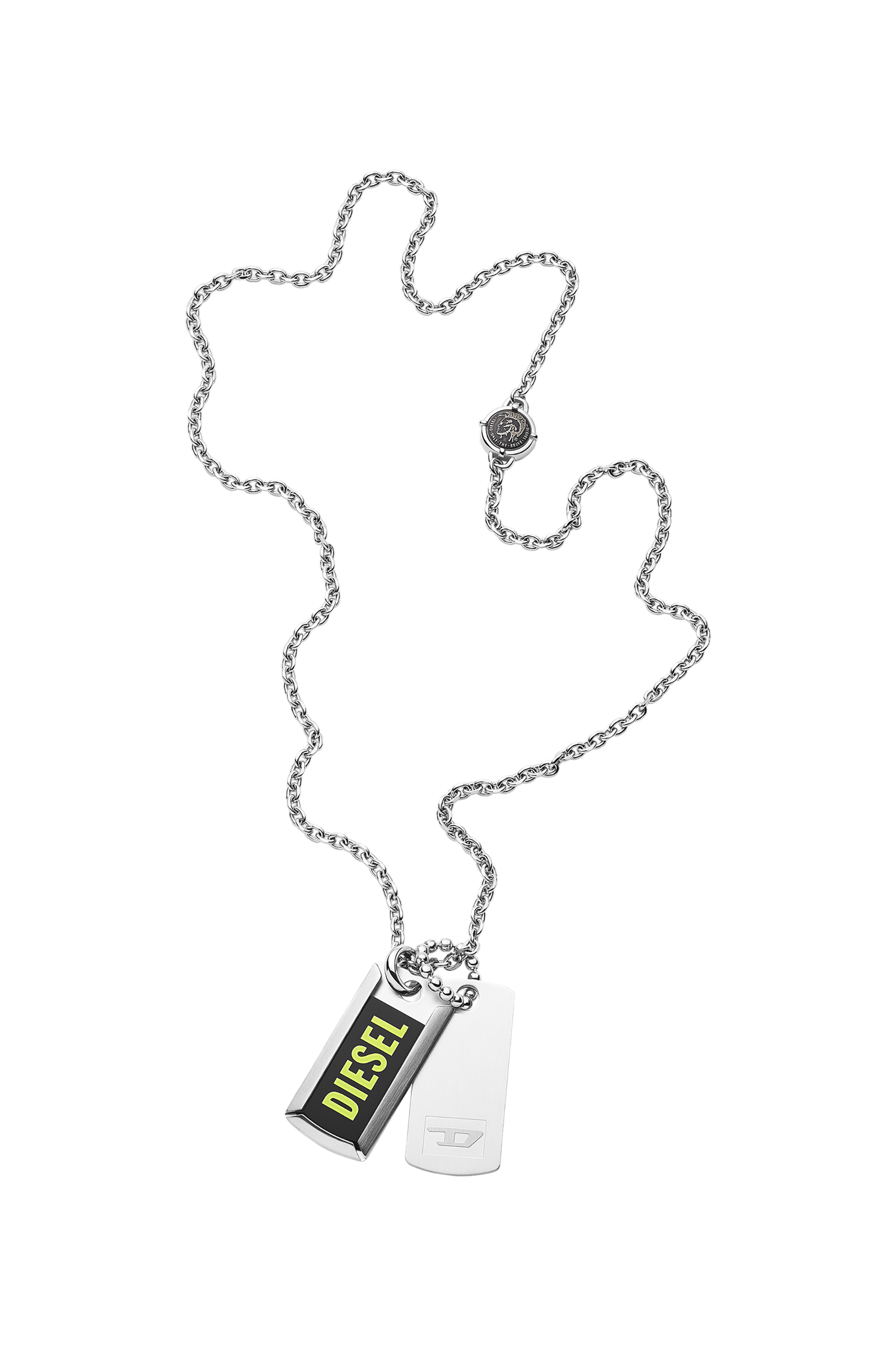 Diesel - DX1245, Man's Stainless steel double dog tag necklace in Silver - 2