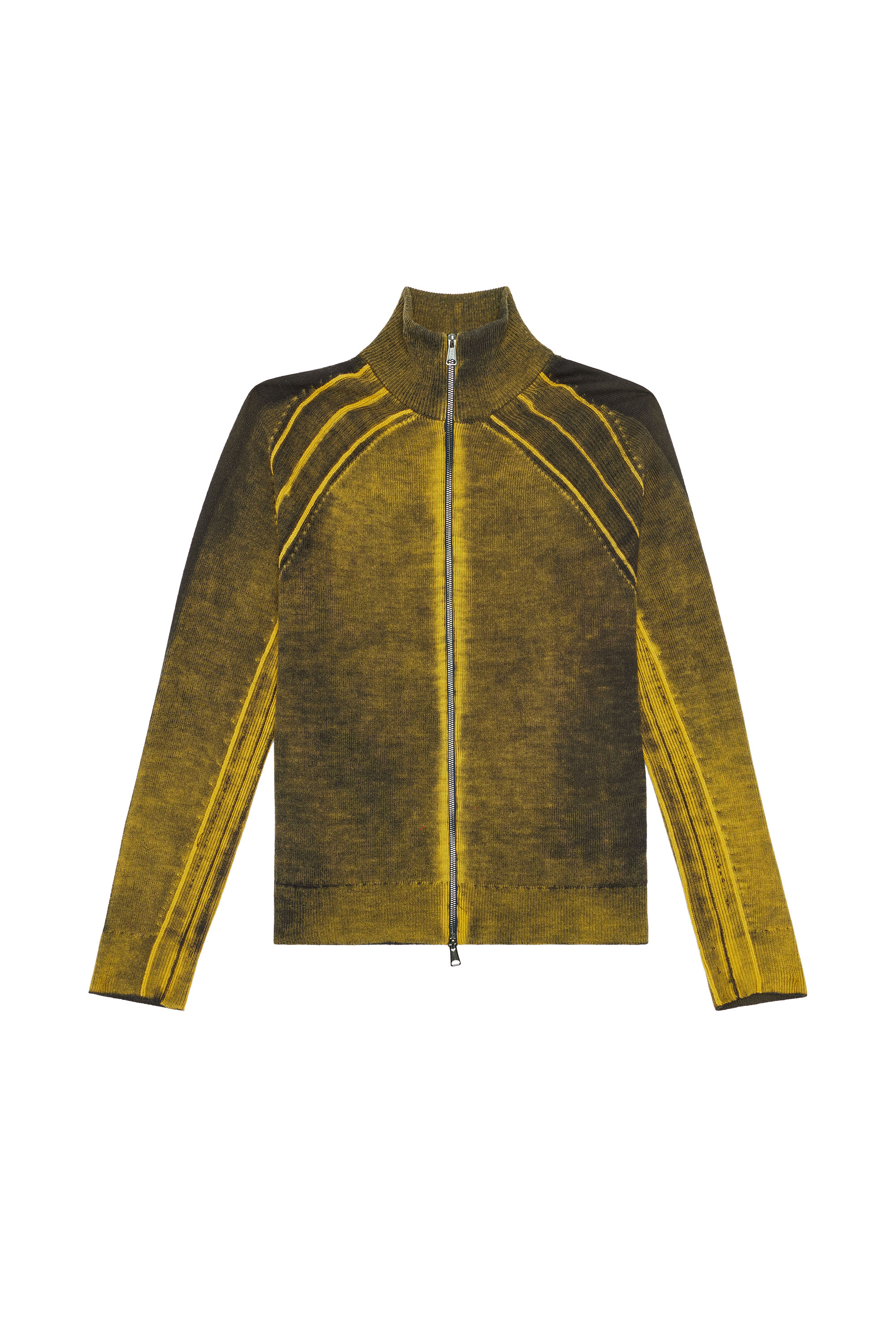 Diesel - K-IRINI, Man's Wool cardigan with nuanced print in Military Green - 3