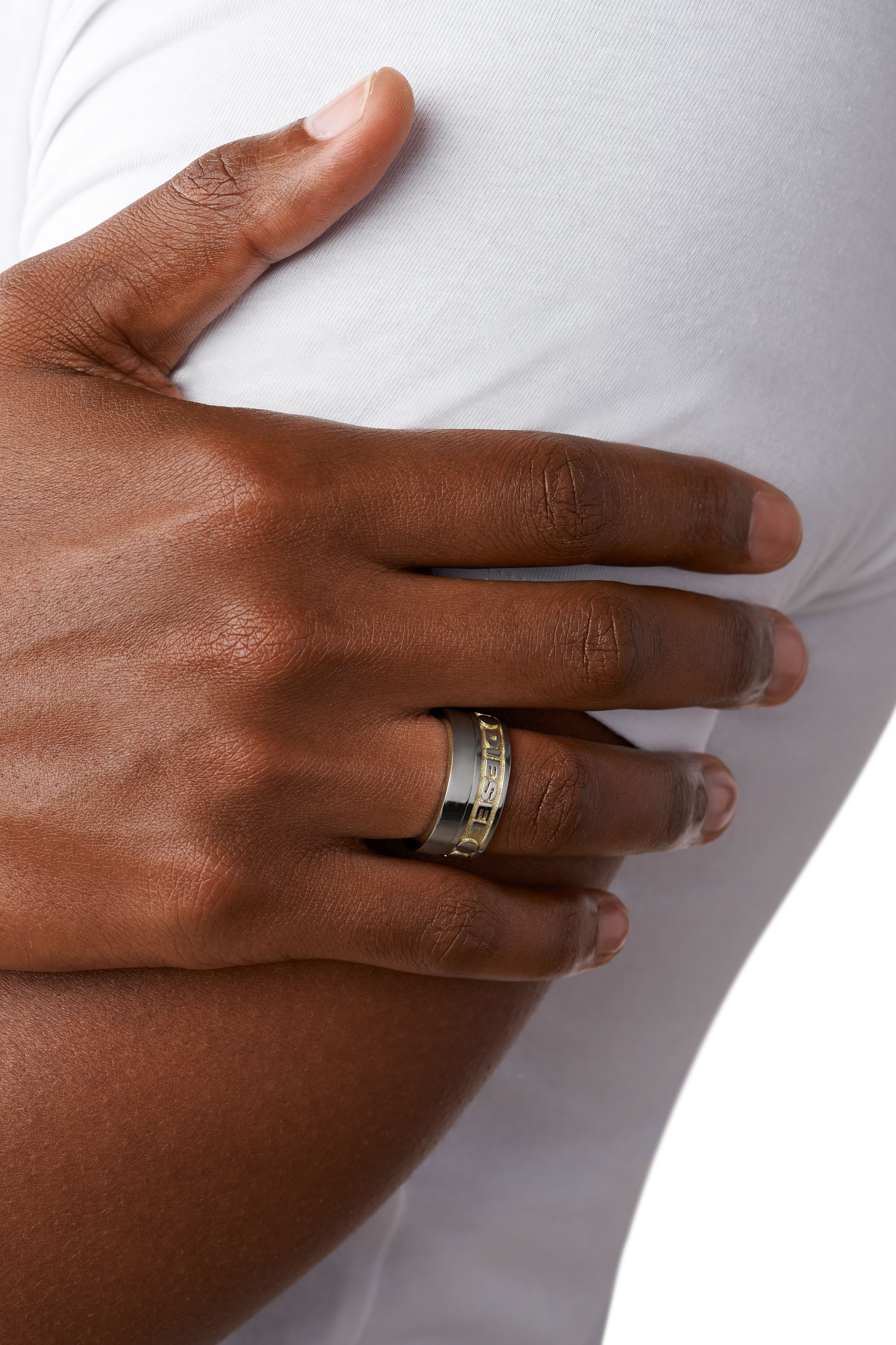 Diesel - DX1234, Man's Two-Tone Stainless Steel Ring Set in Gold - 2