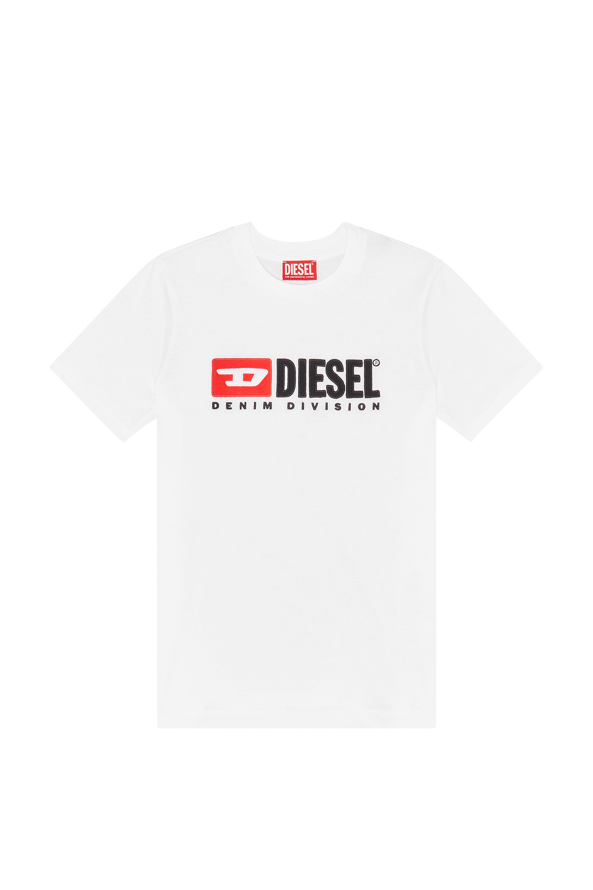 Diesel - T-REG-DIV, Woman's T-shirt with fleece patches in White - 3