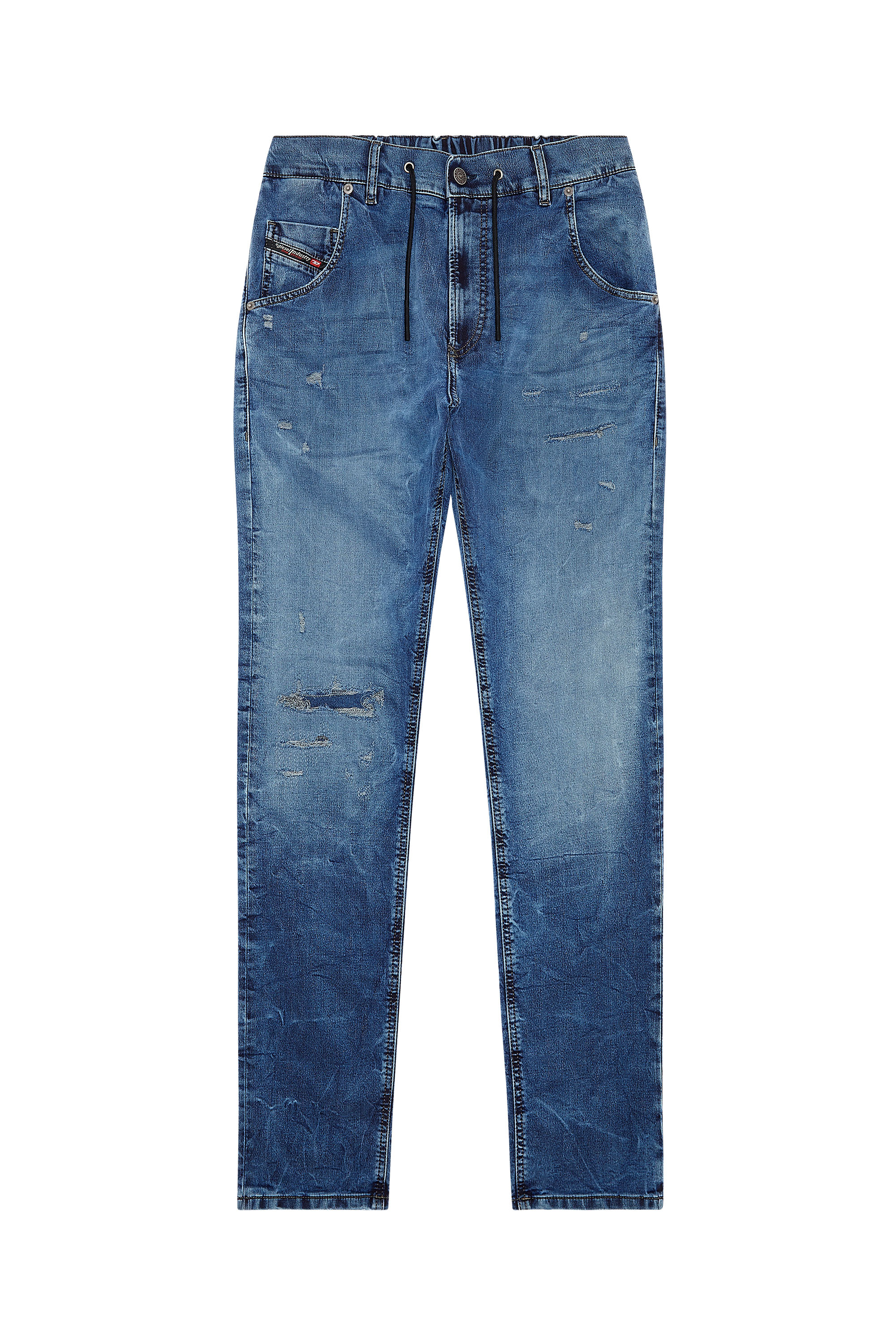 Diesel - Tapered 2030 D-Krooley Joggjeans® E9H11, Man's Tapered 2030 D-Krooley Joggjeans® in Dark Blue - 3
