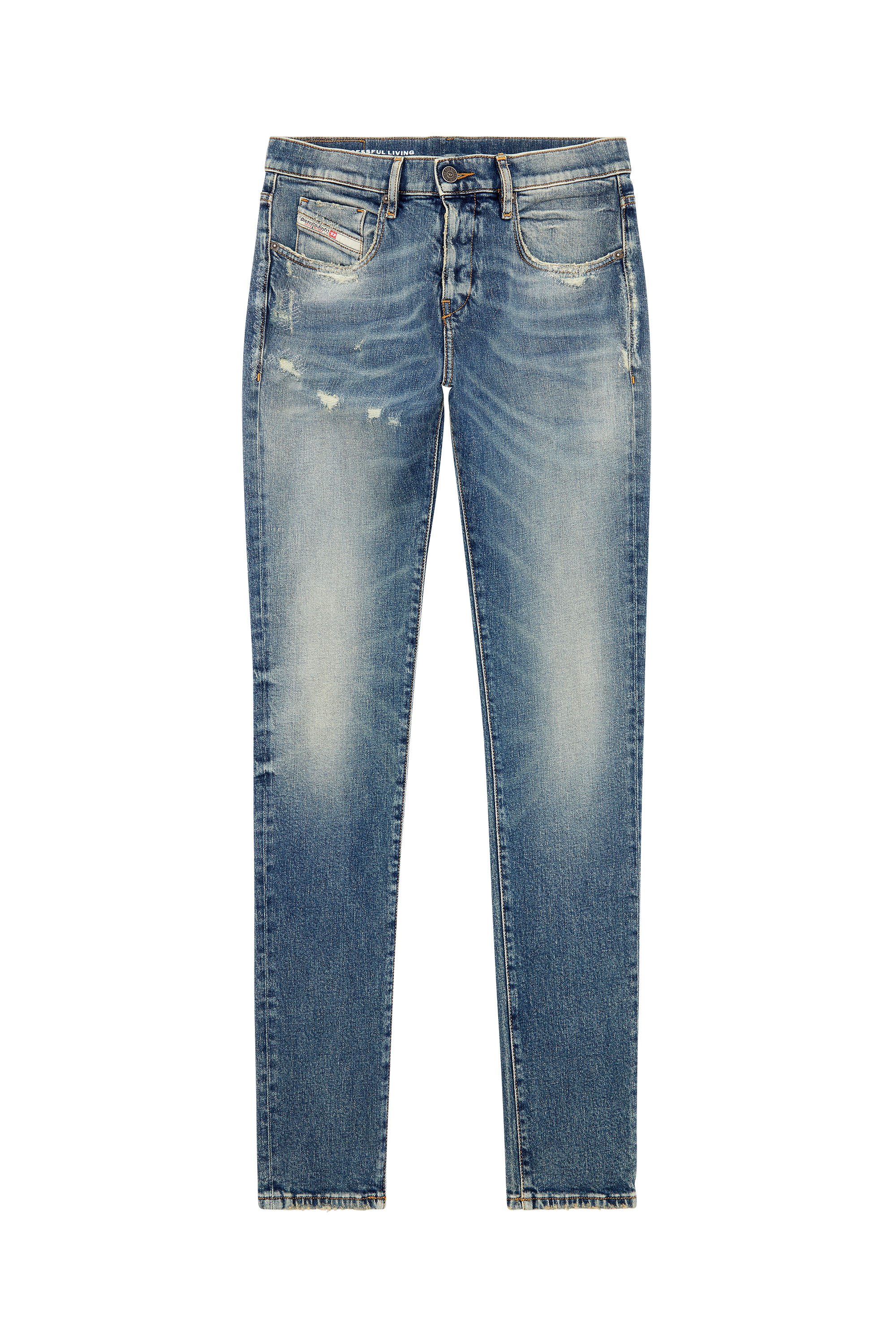 Diesel - Man's Slim Jeans 2019 D-Strukt E07L1, Medium blue - 3