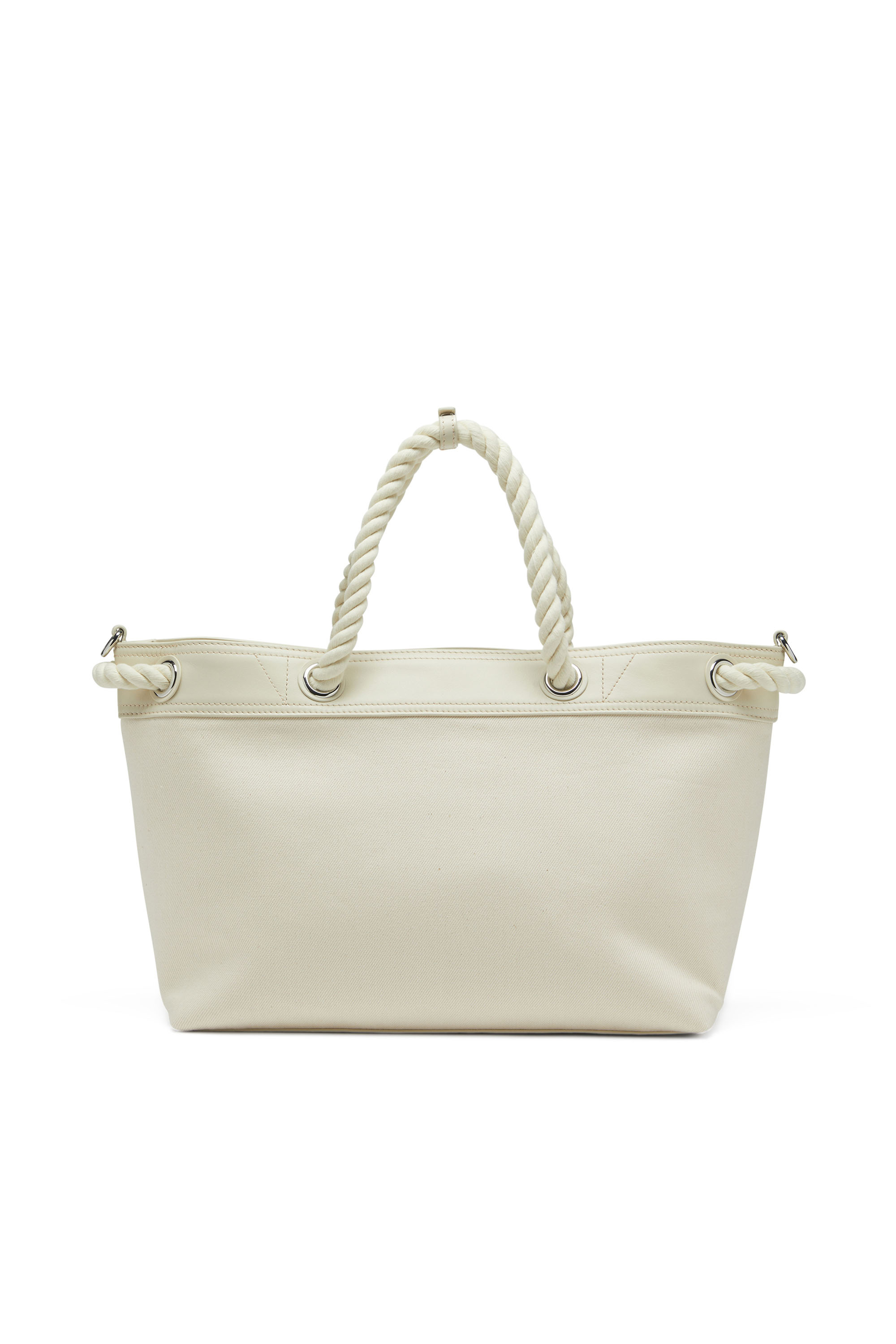 Diesel - ROPE TOTE M, Woman's Rope Tote M - Denim tote bag with rope handles in White - 2