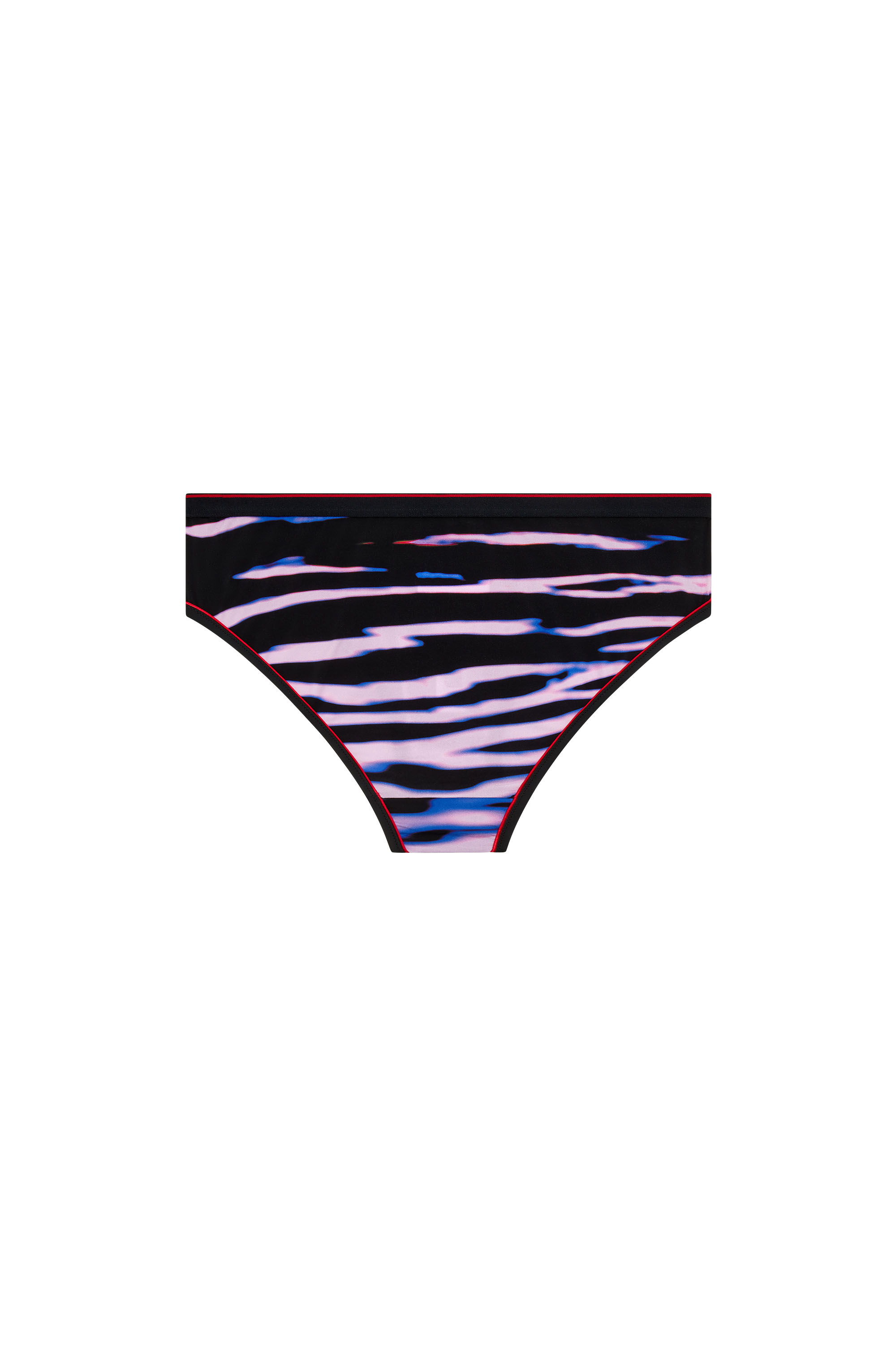 Diesel - UFPN-SUNNIE, Woman's Briefs with wavy water print in Violet/Black - 2