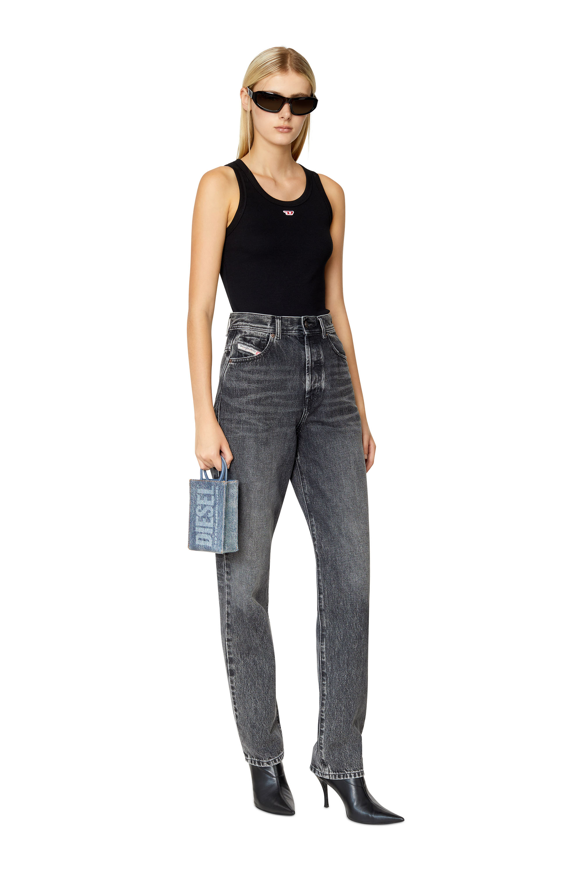 Diesel - Straight Jeans 1956 D-Tulip 007C4, Woman's Straight Jeans - 1956 D-Tulip in Black/Dark grey - 2