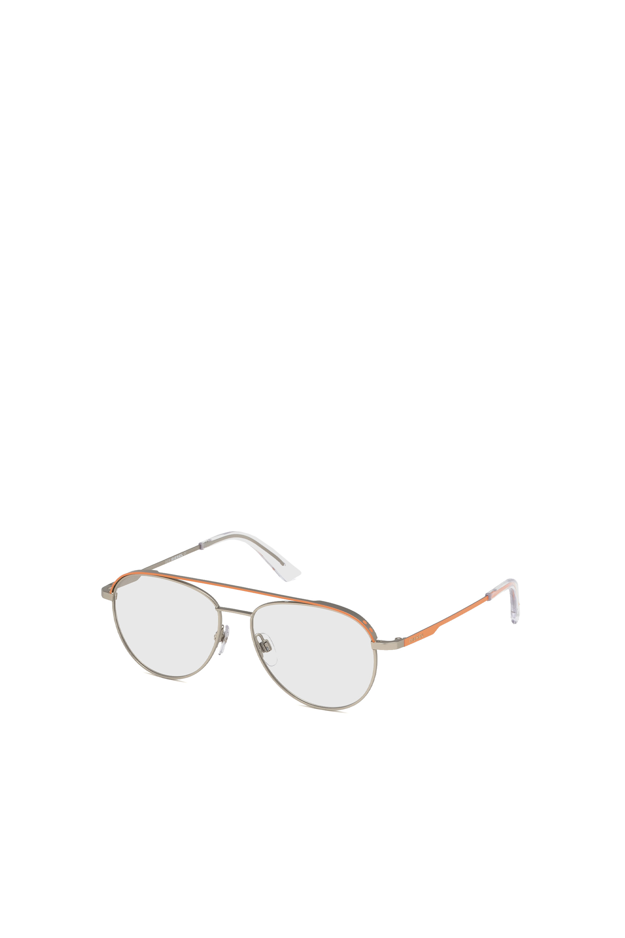 Diesel - DL5305, Unisex's Pilot shape eyeglasses with double bridge in Orange - 2