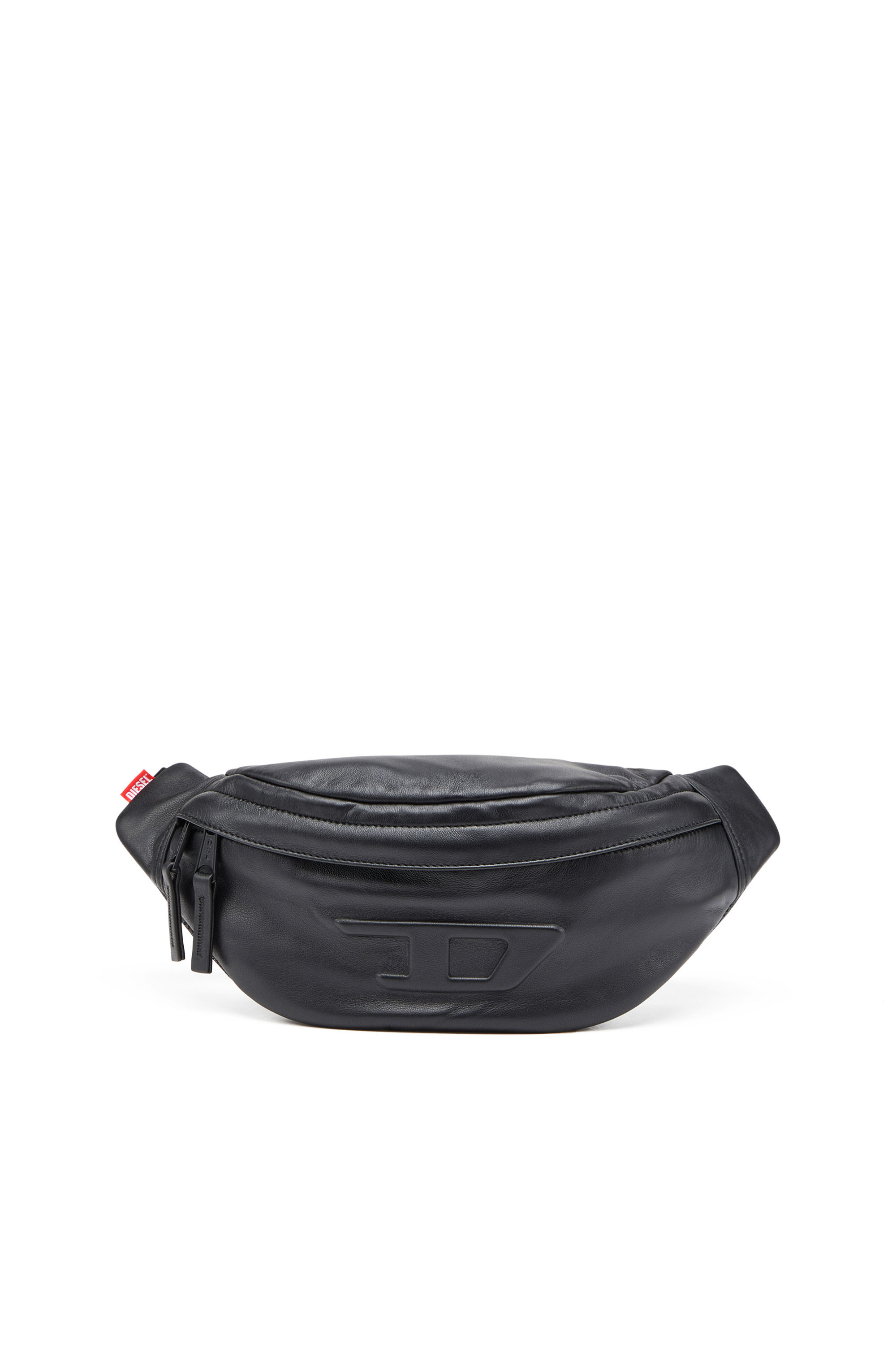 Diesel - RAVE BELTBAG, Man's Rave Beltbag - Leather belt bag with embossed D logo in Black - 1