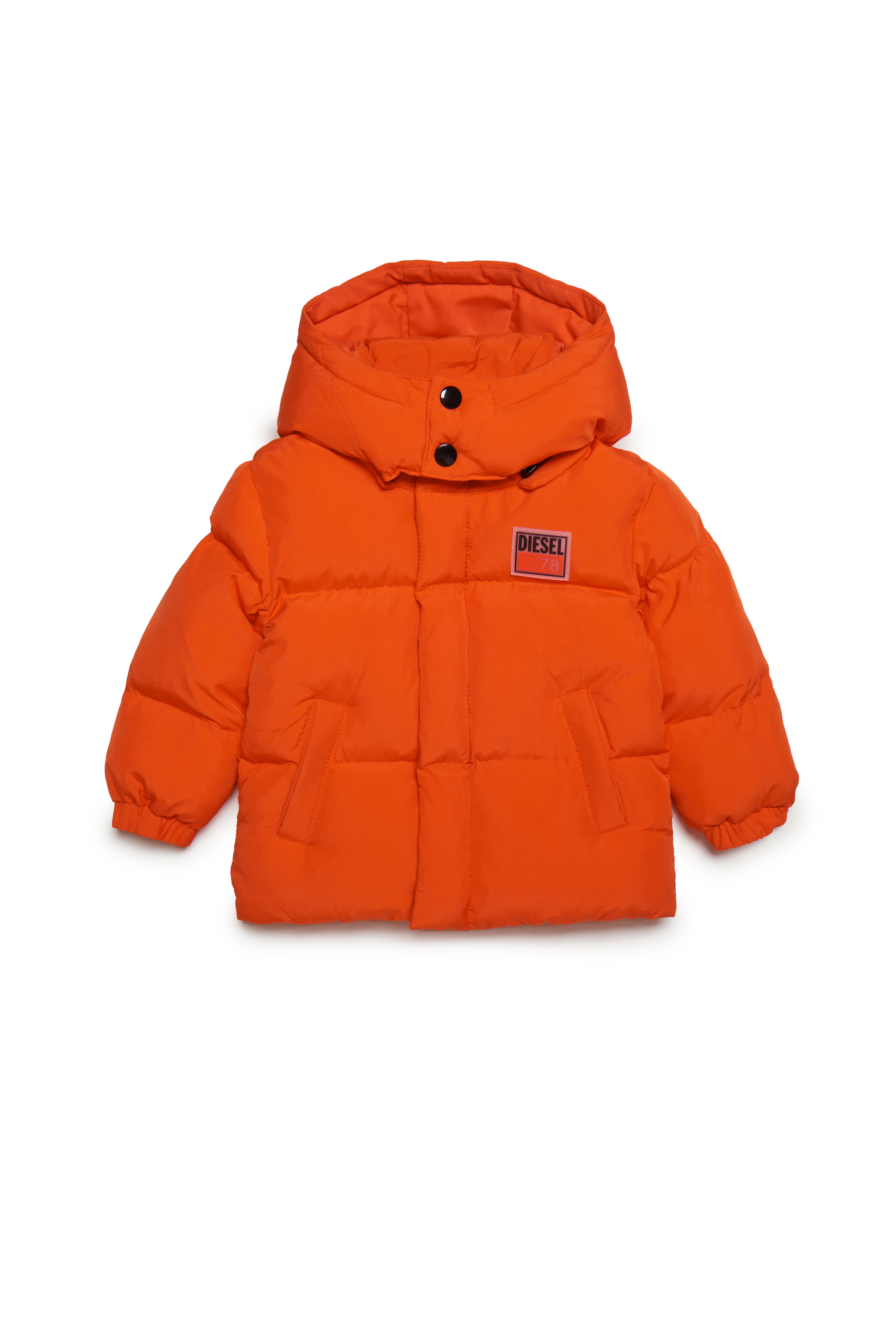 Diesel - JPILB, Unisex's Puffer jacket with rubber patch in Red - 1