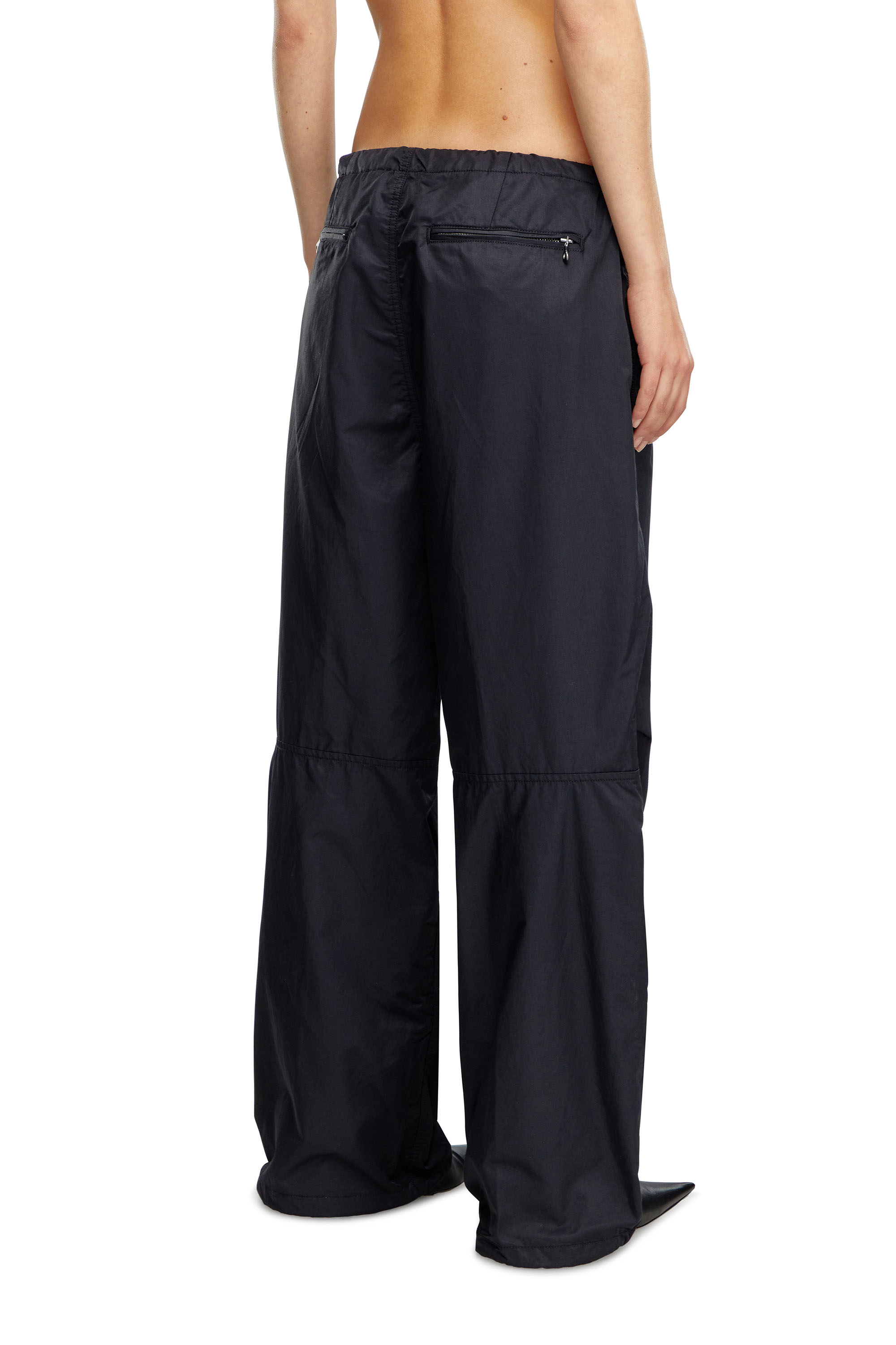 Diesel - P-DIAMANDA, Woman's Ergonomic cargo pants in micro twill in Black - 4