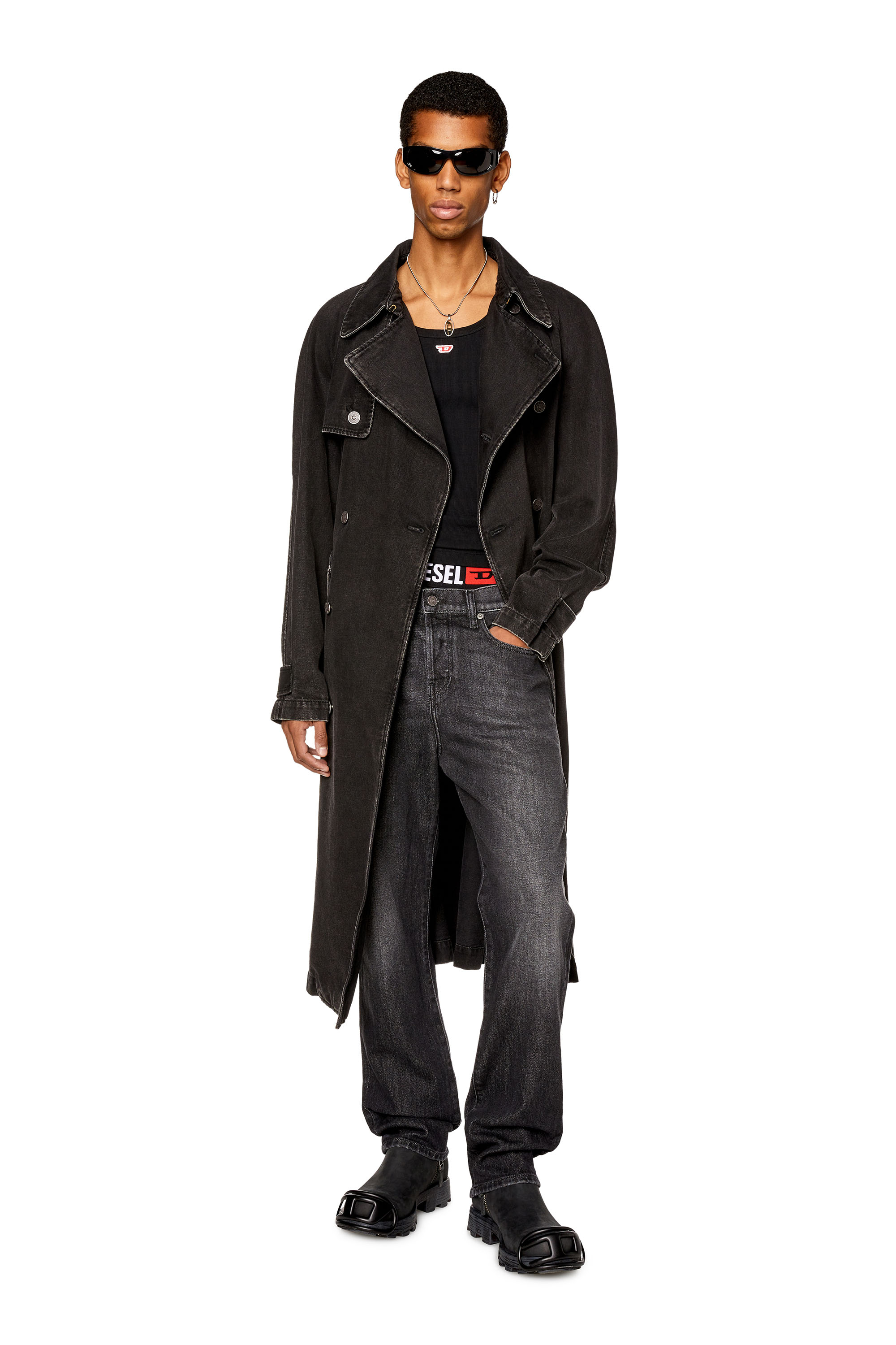 Diesel - Straight Jeans 2020 D-Viker 09F75, Man's Straight Jeans - 2020 D-Viker in Black/Dark grey - 2