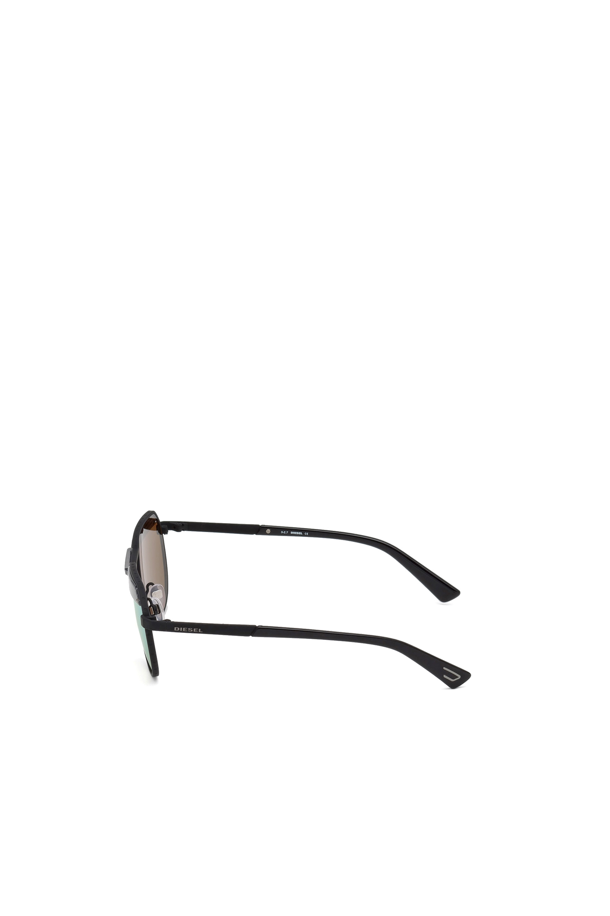 Diesel - DL0260, Unisex's Hexagonal eyewear with injected bar in Black - 1
