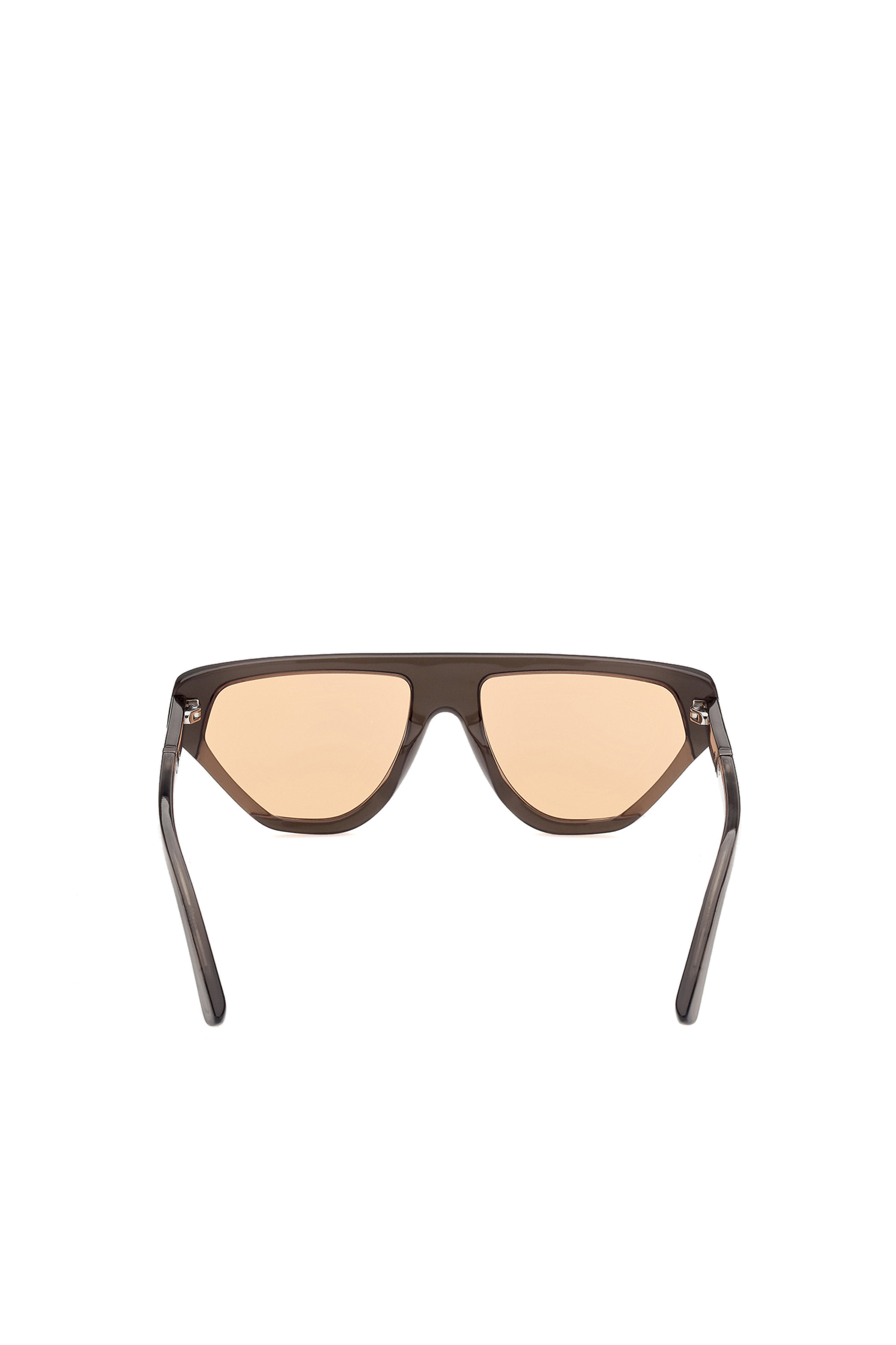 Diesel - DL0322, Unisex's Geometric pilot wrap around frame in acetate with extended lenses in Black/Orange - 4
