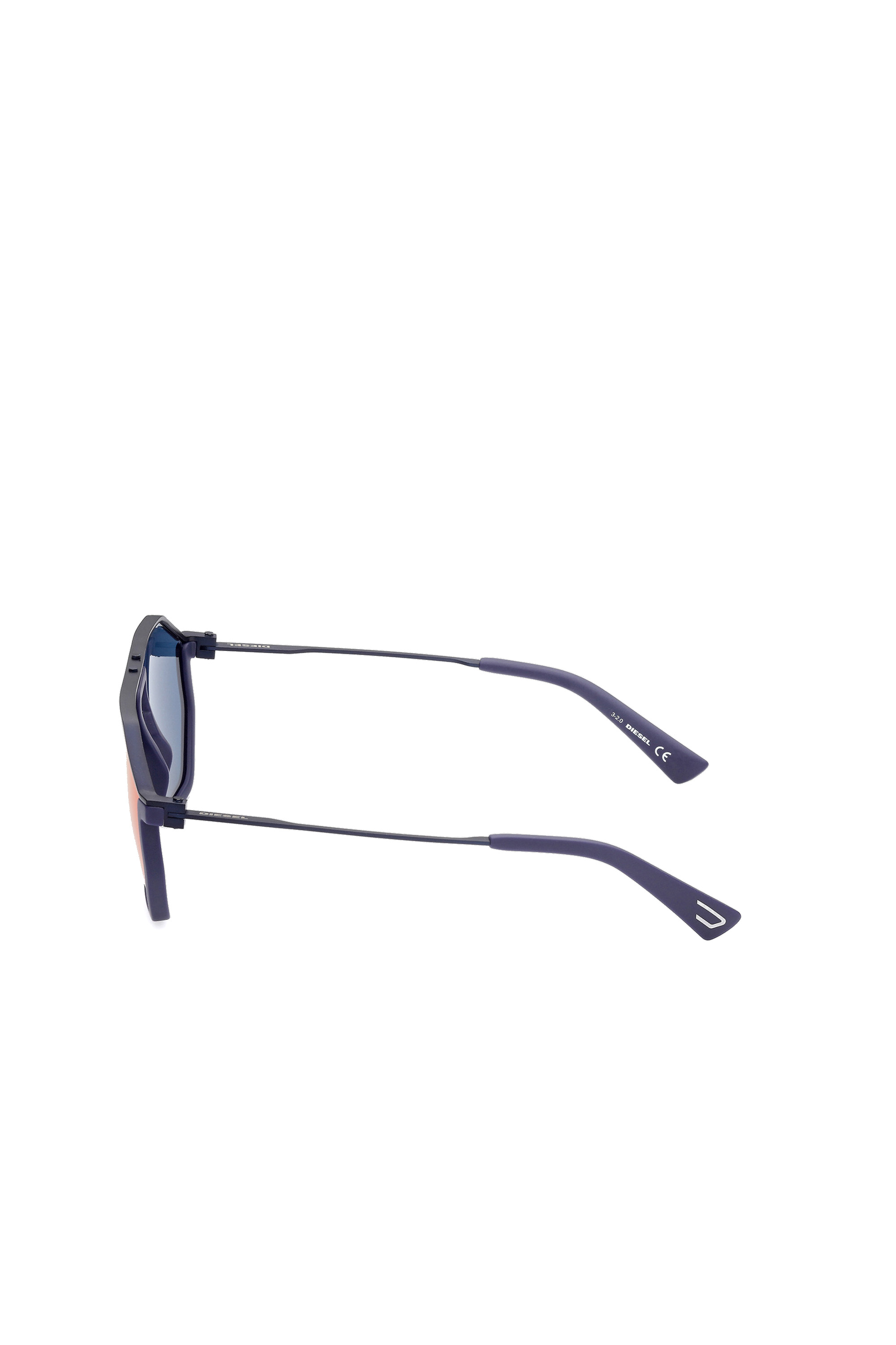 Diesel - DL0346, Unisex's Pilot metal and injection-molded sunglasses in Blue - 1