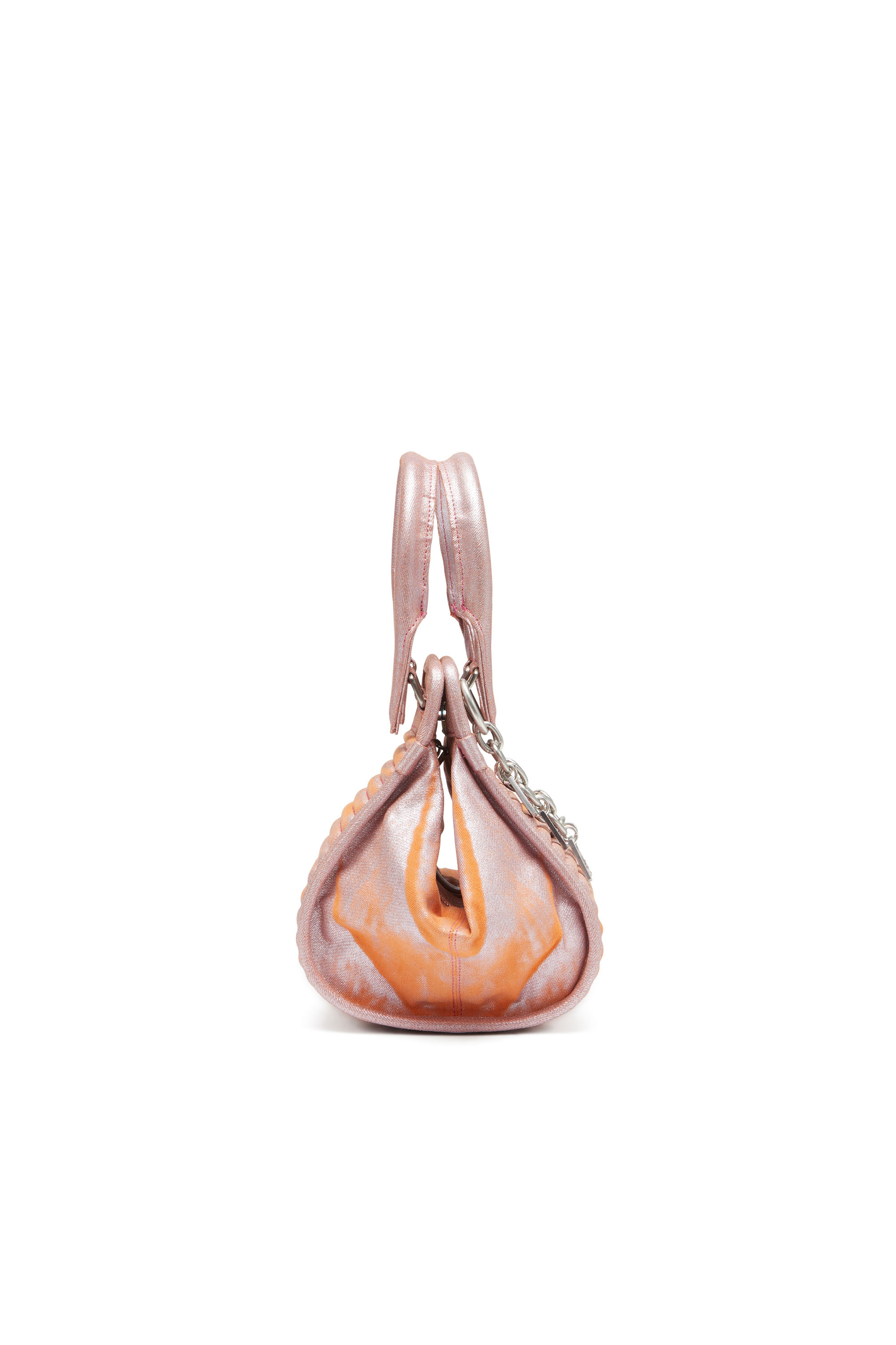 Diesel - D-VINA-XS, Woman's D-Vina-XS-Handbag in bicolour coated denim in Pink - 3