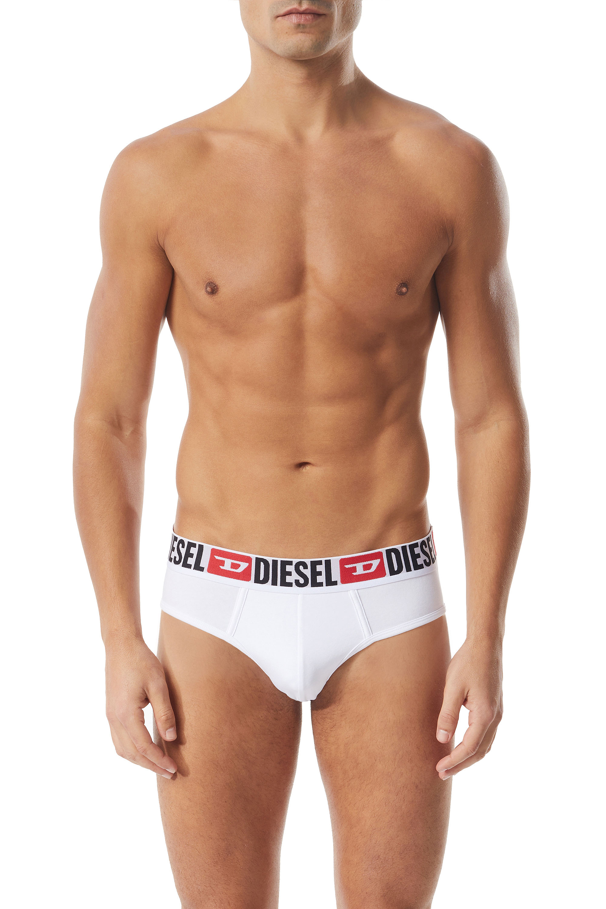 Diesel - UMBR-ANDRETHREEPACK, Man's Three-pack of solid-colour briefs in White - 1