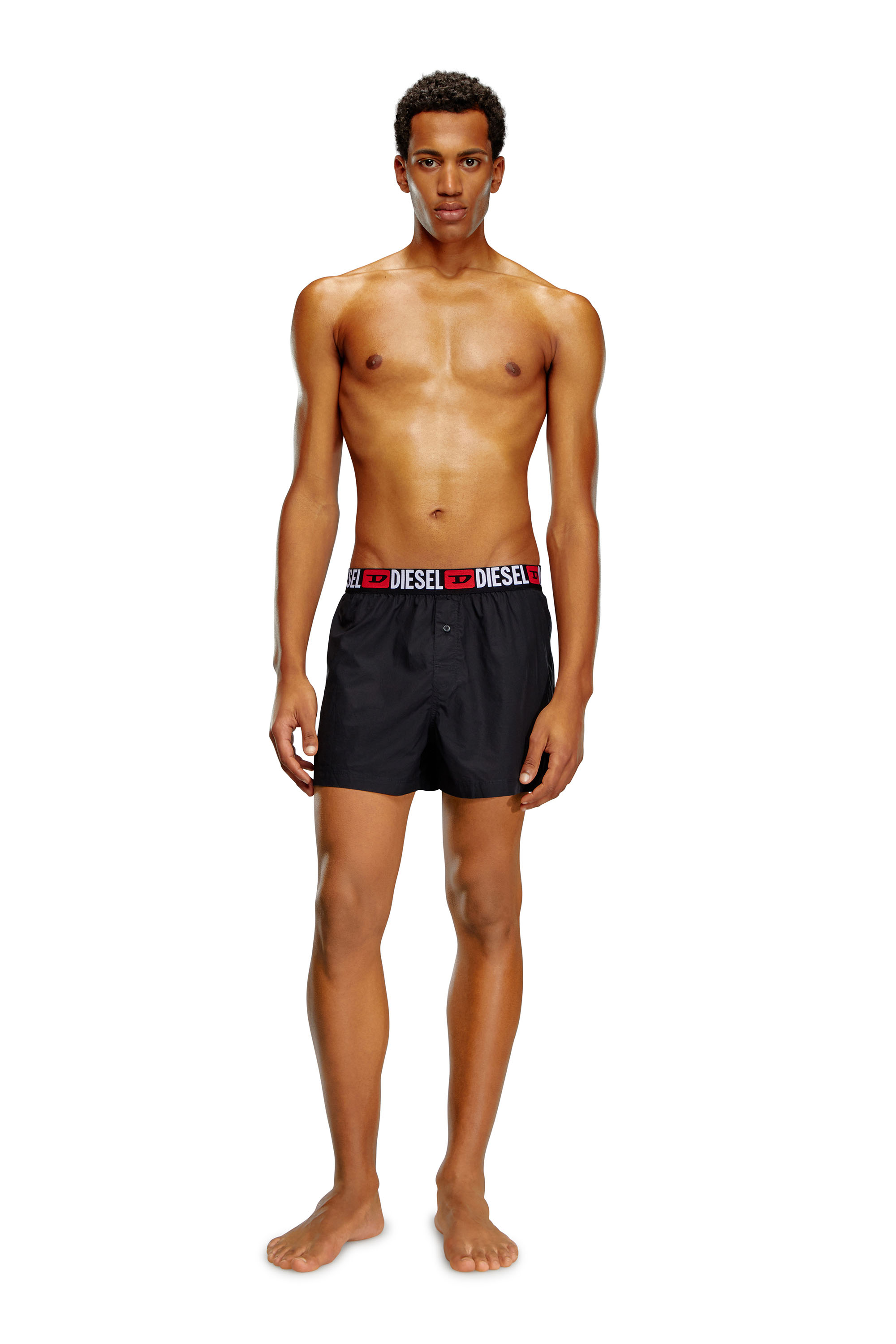 Diesel - UMBX-STARKTWOPACK, Man's Two-pack boxers with logo waist in Black - 1