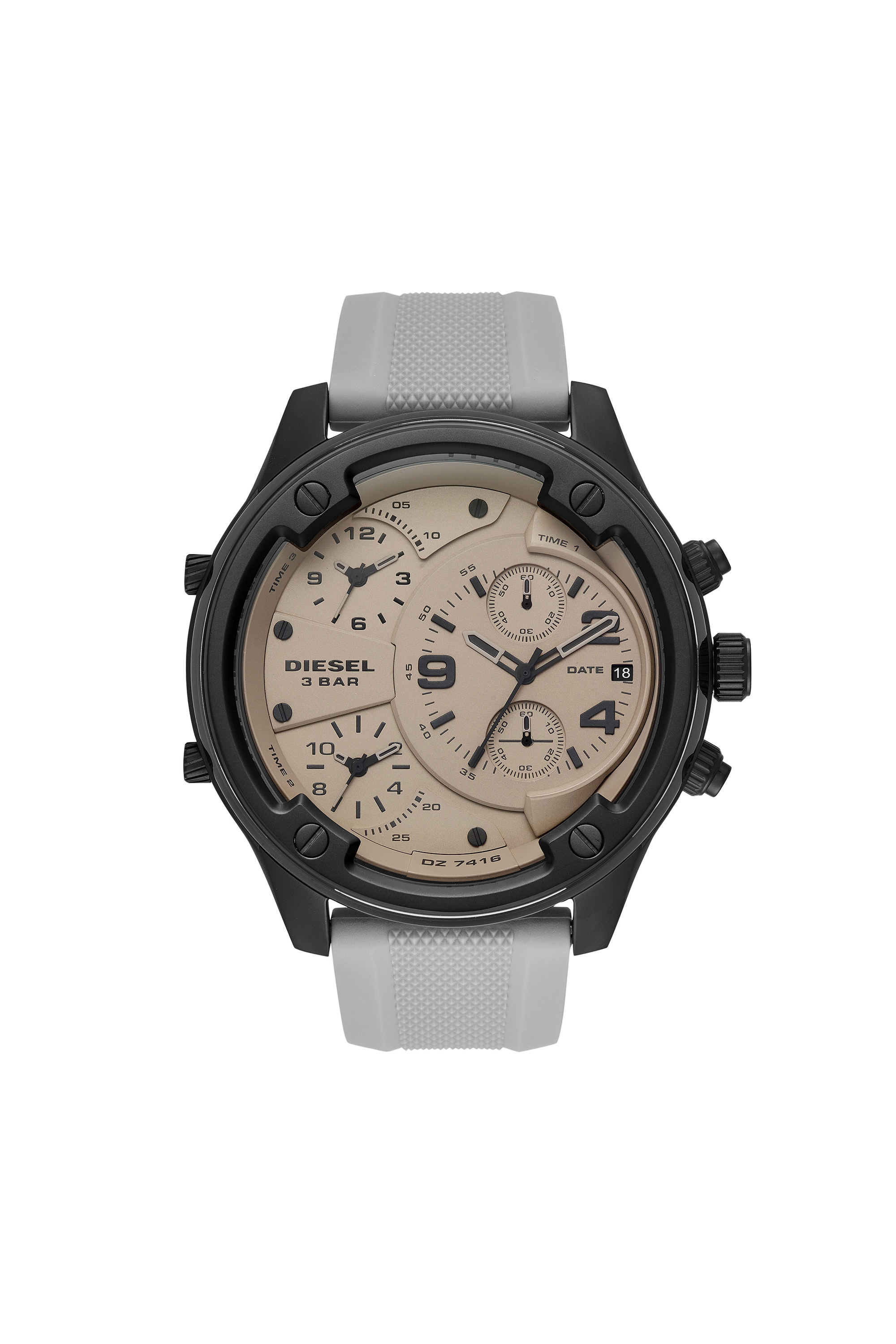 Diesel - DZ7416, Man's Chronograph silicone watch in Grey - 1