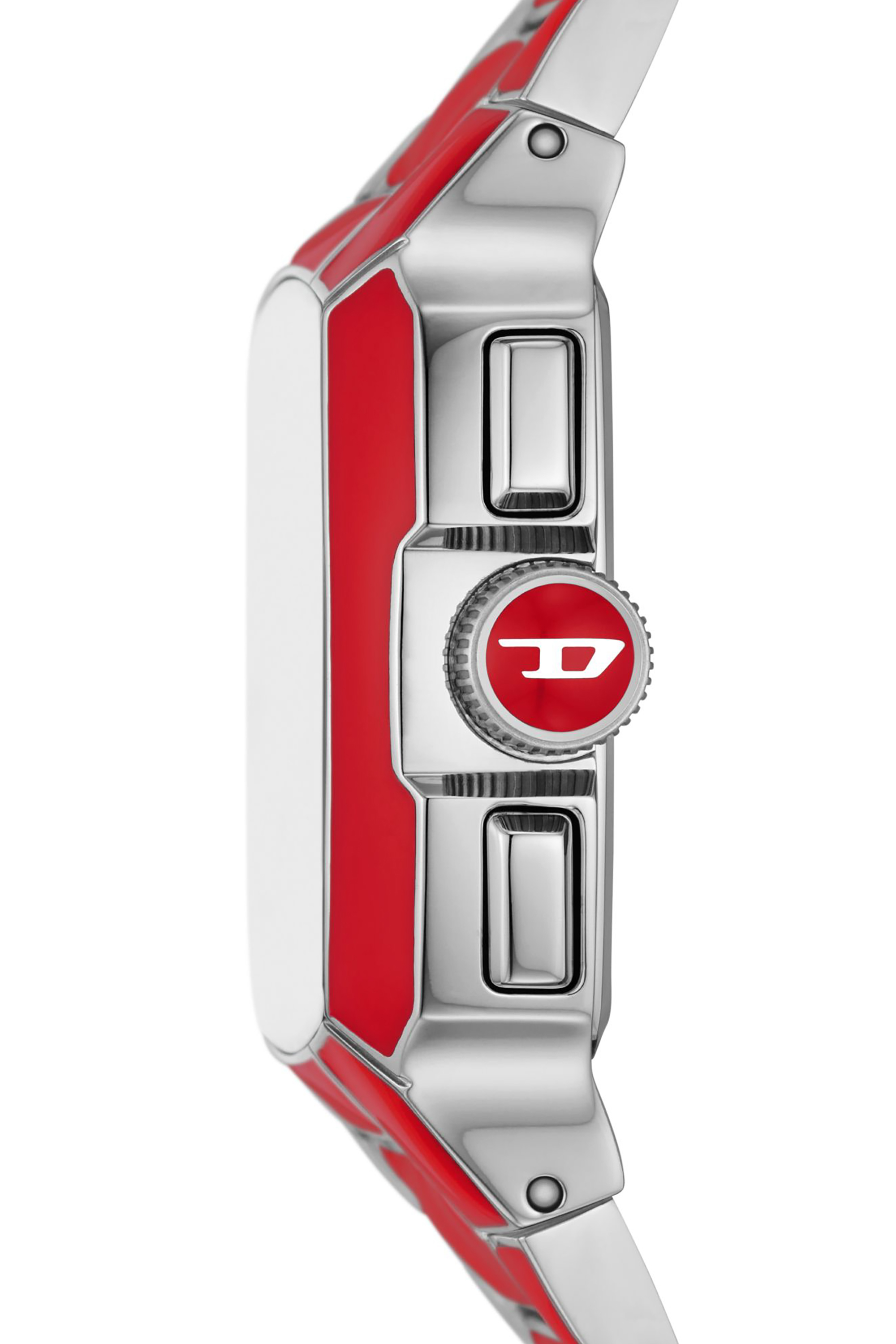 Diesel - DZ4637, Unisex's Cliffhanger red enamel and stainless steel watch in Red - 3