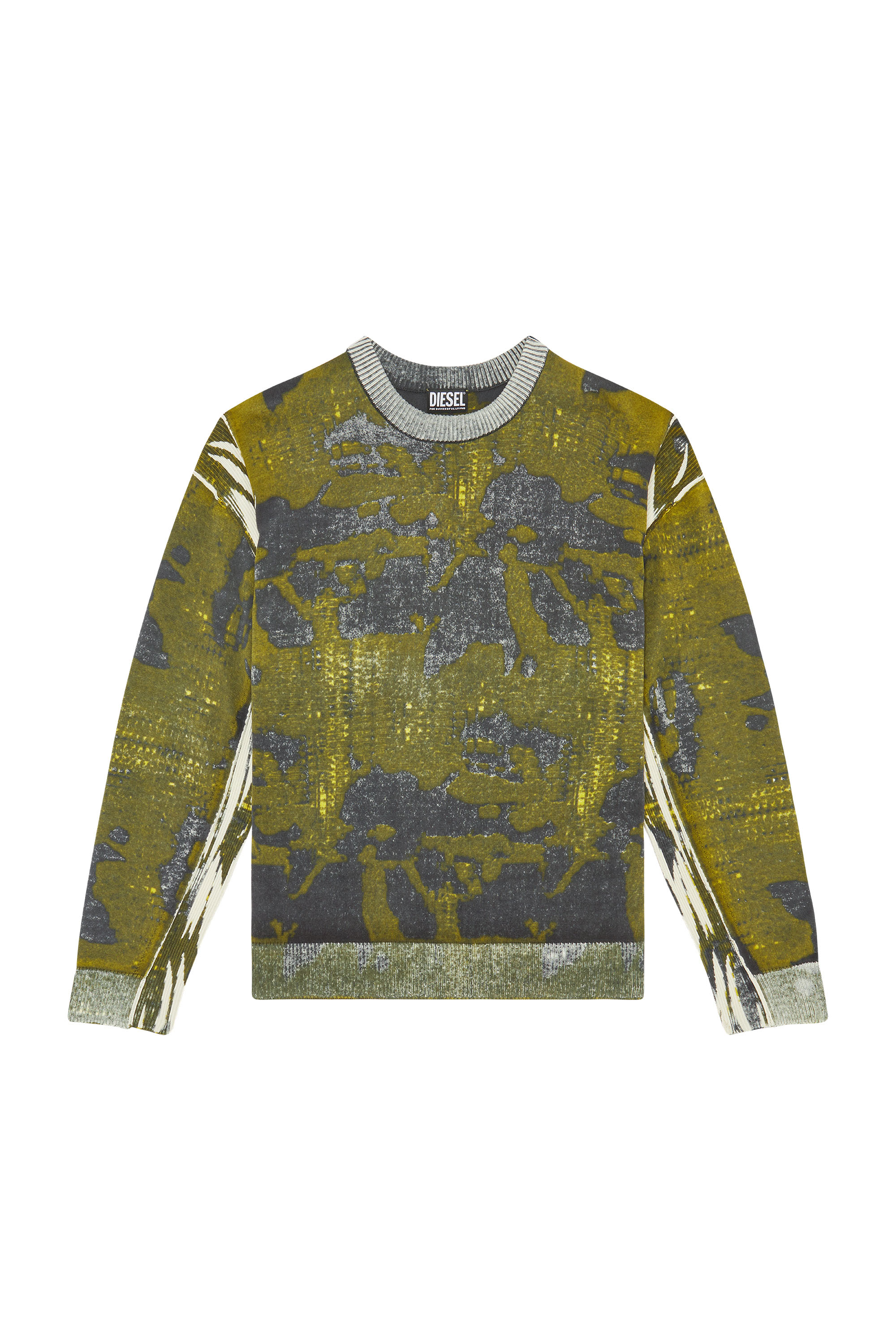 Diesel - K-LARAN, Man's Camo-print jumper in Black/Green - 3