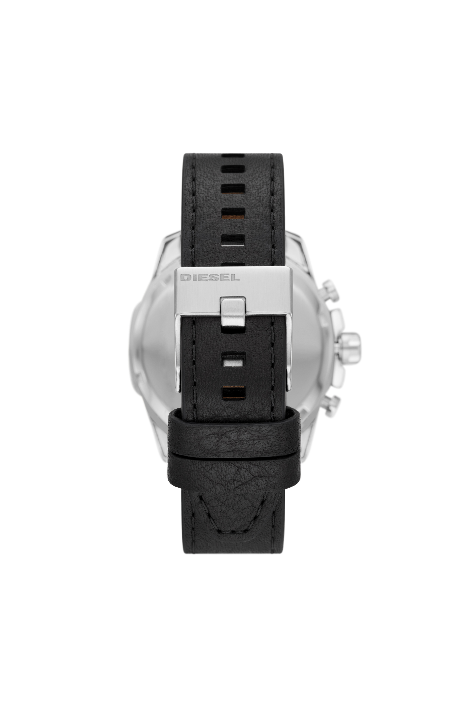 Diesel - DZ4592, Man's Baby chief chronograph black denim and leather watch in Black/Grey - 2